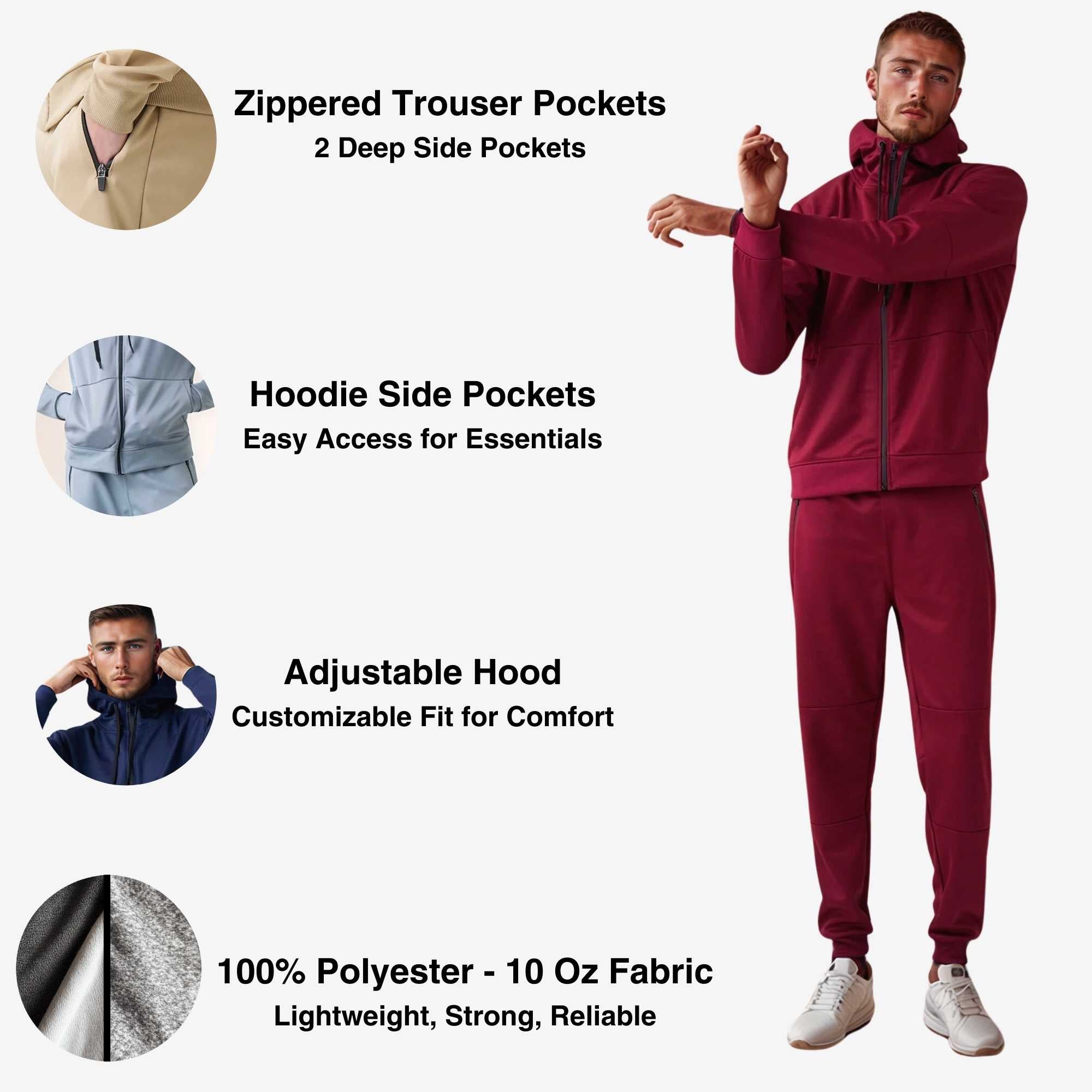 Men's Performance Tracksuit | Breathable & Moisture-Wicking - S / Navy - www.upstandingapparel.com