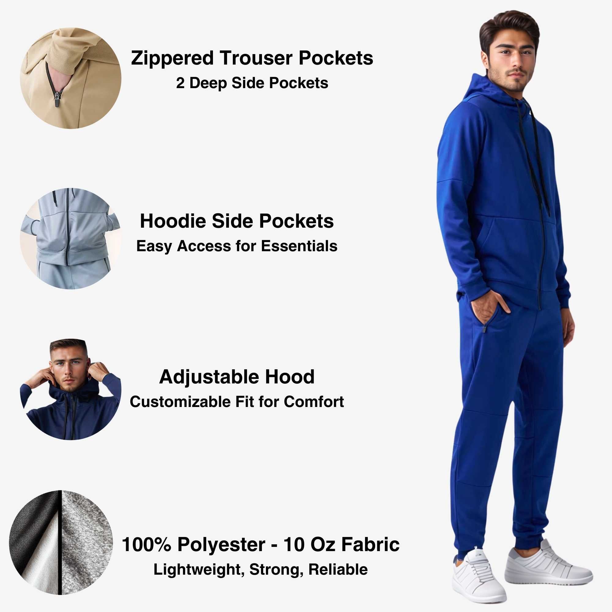 Men's Performance Tracksuit | Breathable & Moisture-Wicking - S / Navy - www.upstandingapparel.com