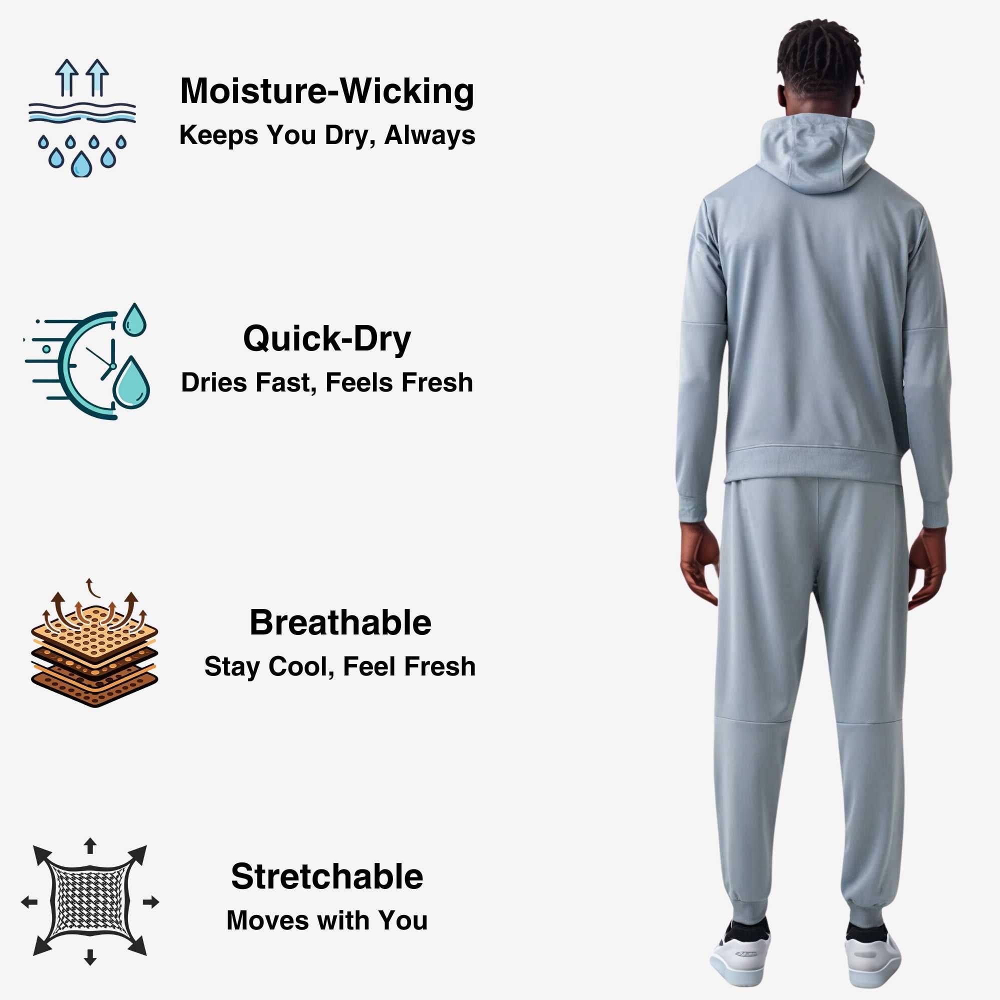 Men's Performance Tracksuit | Breathable & Moisture-Wicking - S / Navy - www.upstandingapparel.com