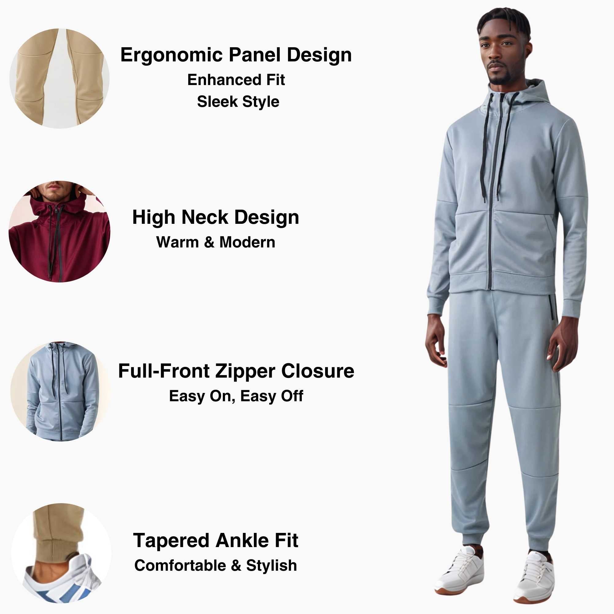 Men's Performance Tracksuit | Breathable & Moisture-Wicking - S / Navy - www.upstandingapparel.com