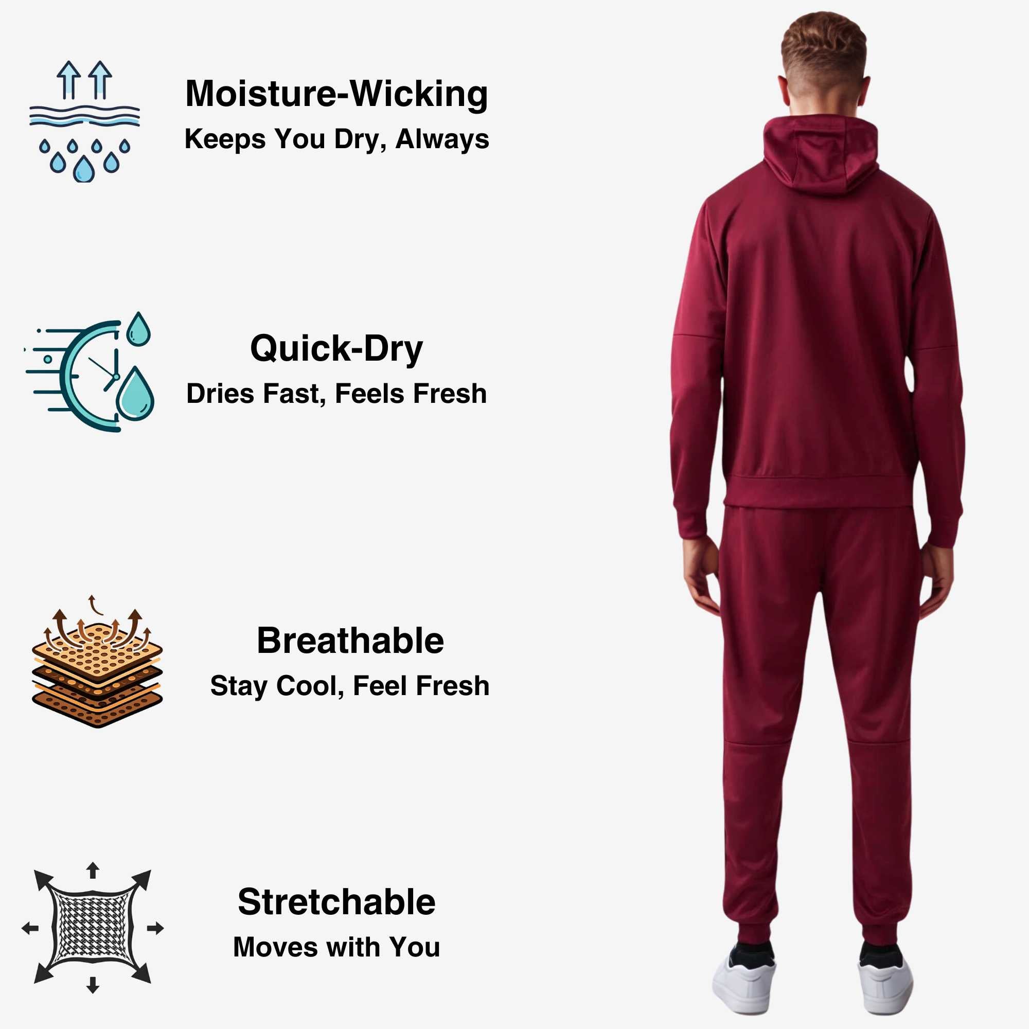 Men's Performance Tracksuit | Breathable & Moisture-Wicking - S / Navy - www.upstandingapparel.com