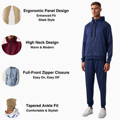 Men's Performance Tracksuit | Breathable & Moisture-Wicking - S / Navy - www.upstandingapparel.com