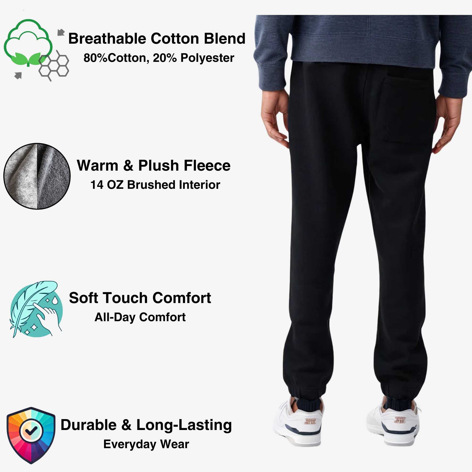 Men’s Premium Heavyweight Sweatpants | Cozy Winter Essential - S / Black - www.upstandingapparel.com
