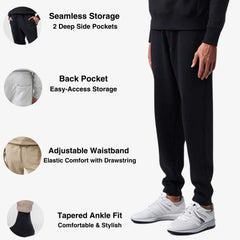 Men’s Premium Heavyweight Sweatpants | Cozy Winter Essential - S / Black - www.upstandingapparel.com