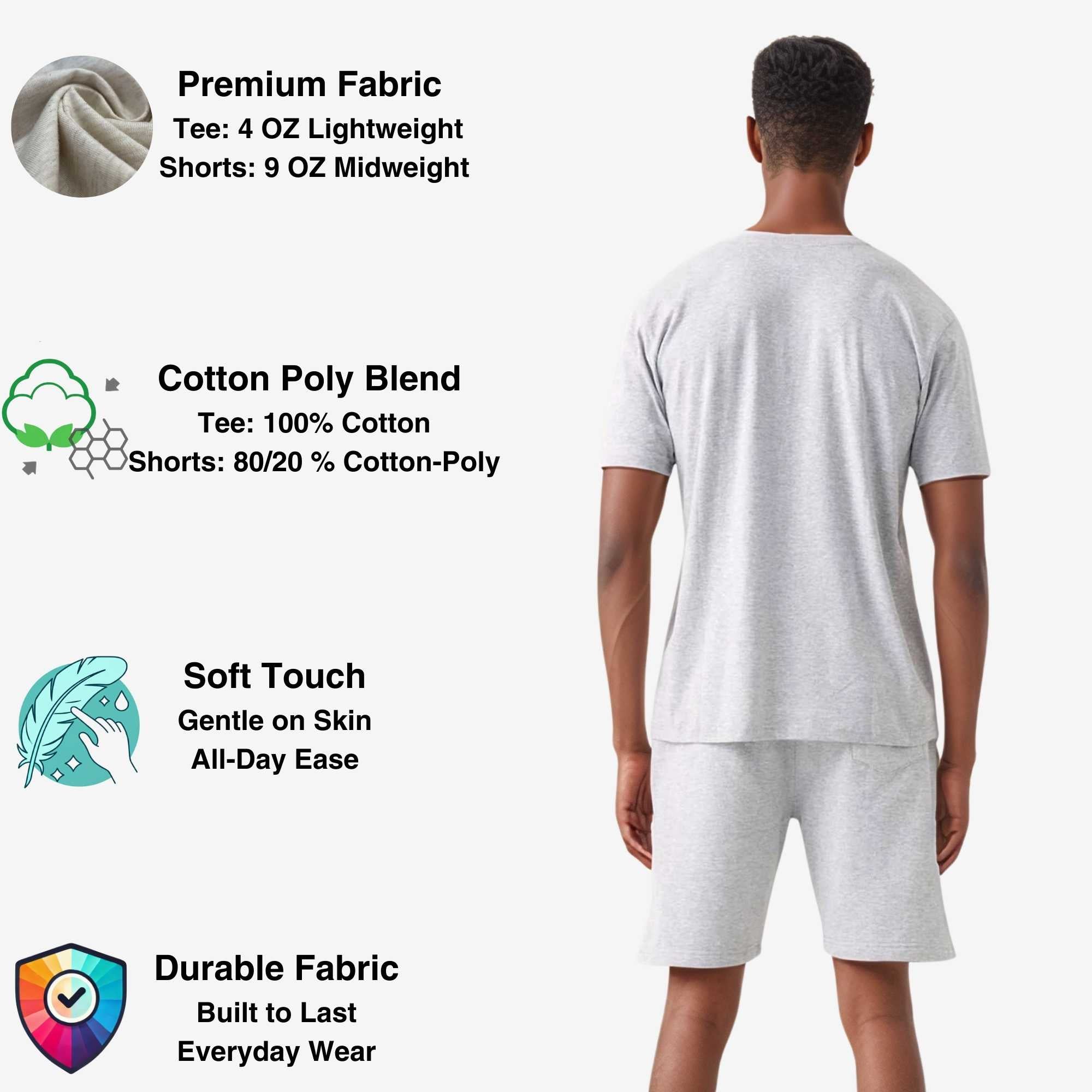 Men's T-Shirt & Sweatshorts Set | Classic Comfort Collection - XS / Black - www.upstandingapparel.com
