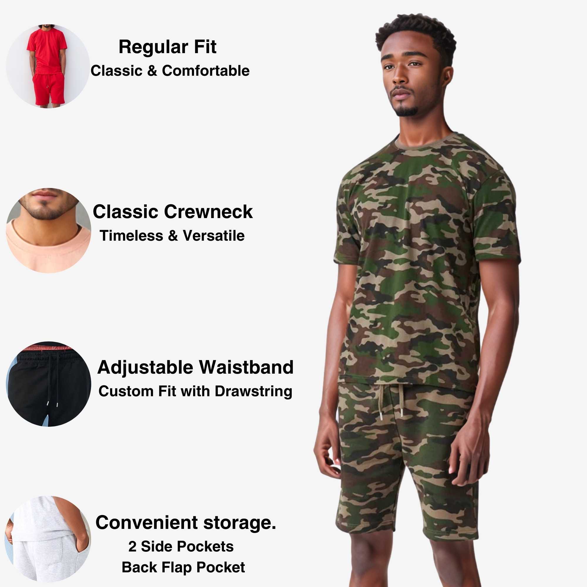 Men's T-Shirt & Sweatshorts Set | Classic Comfort Collection - XS / Black - www.upstandingapparel.com