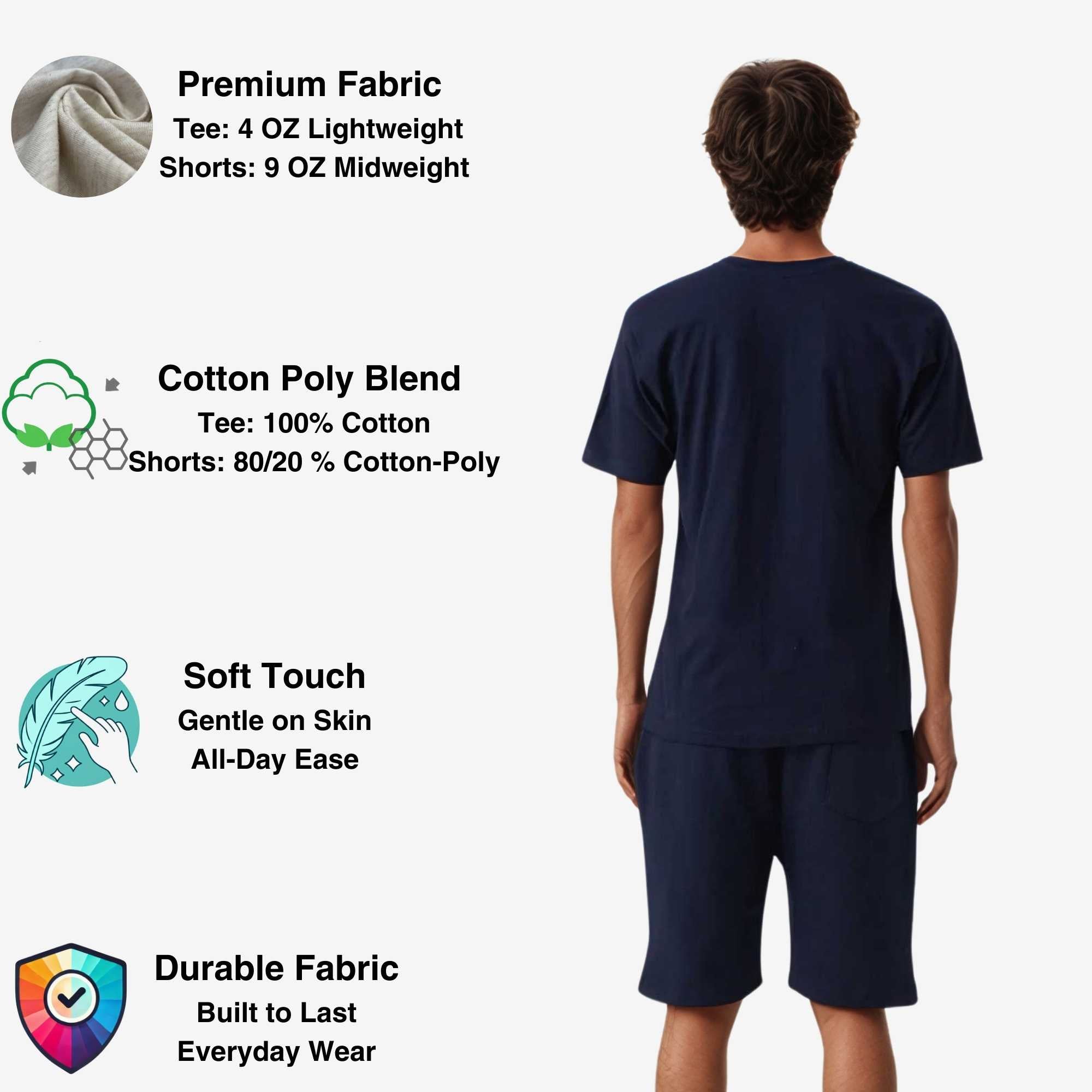 Men's T-Shirt & Sweatshorts Set | Classic Comfort Collection - XS / Black - www.upstandingapparel.com