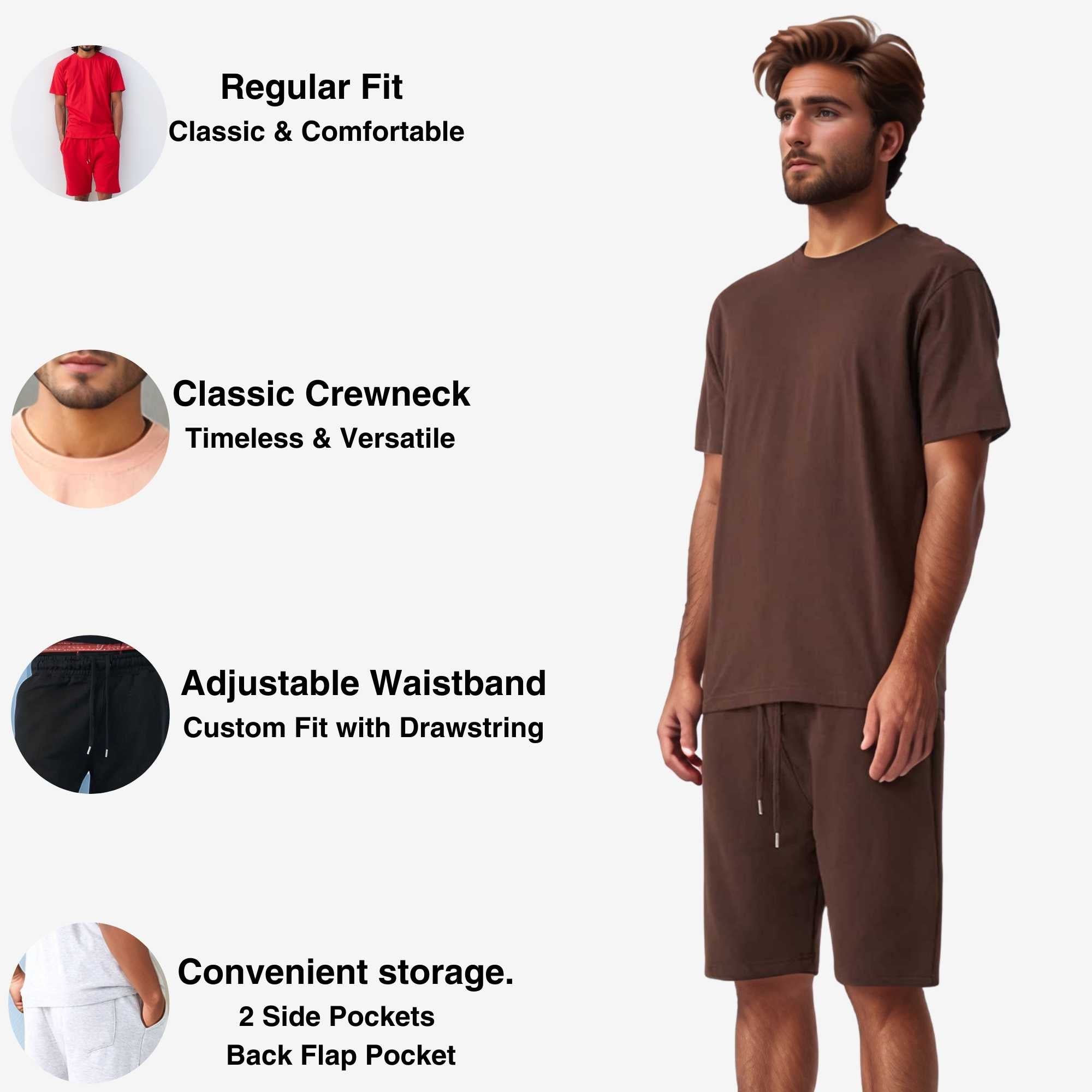 Men's T-Shirt & Sweatshorts Set | Classic Comfort Collection - XS / Black - www.upstandingapparel.com