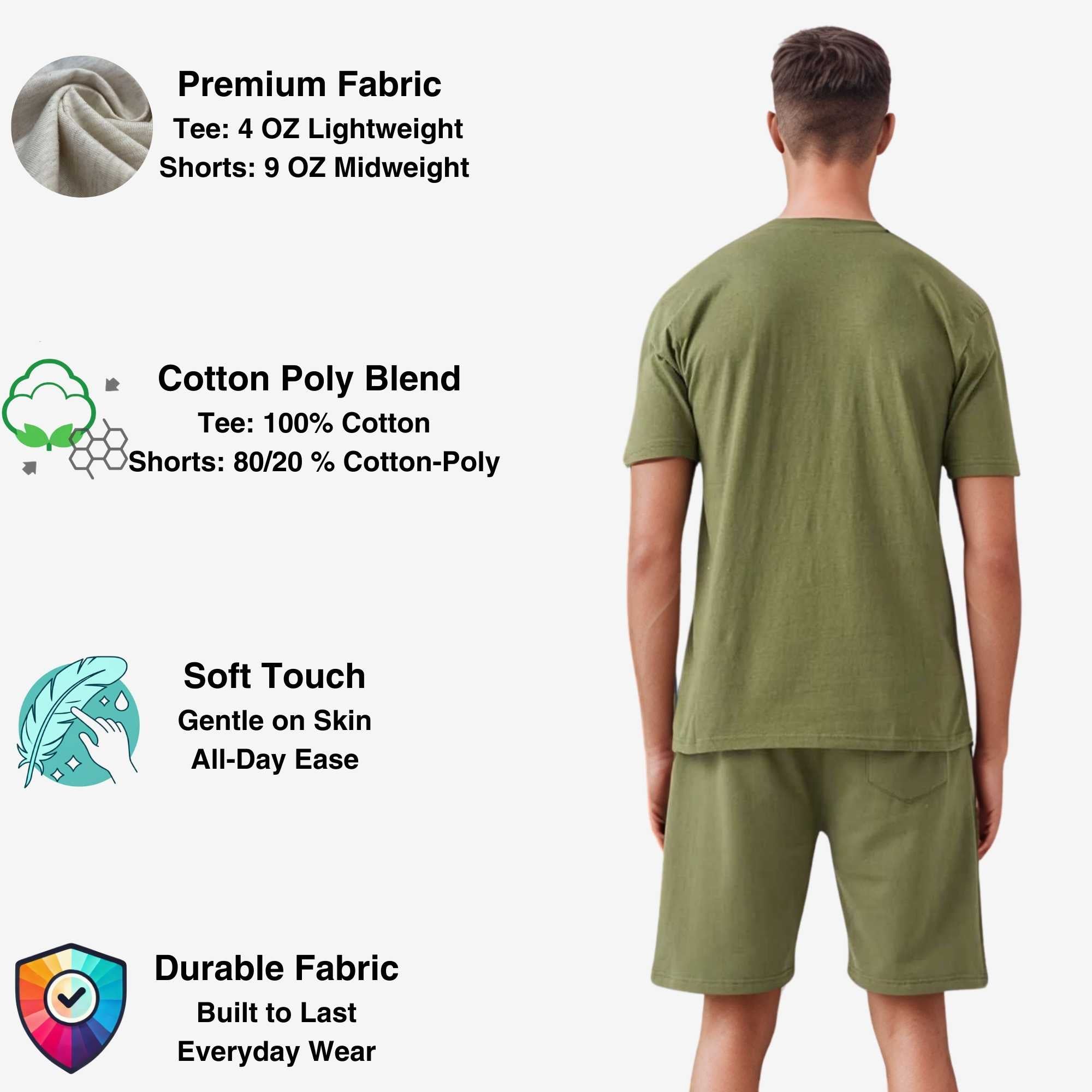 Men's T-Shirt & Sweatshorts Set | Classic Comfort Collection - XS / Black - www.upstandingapparel.com
