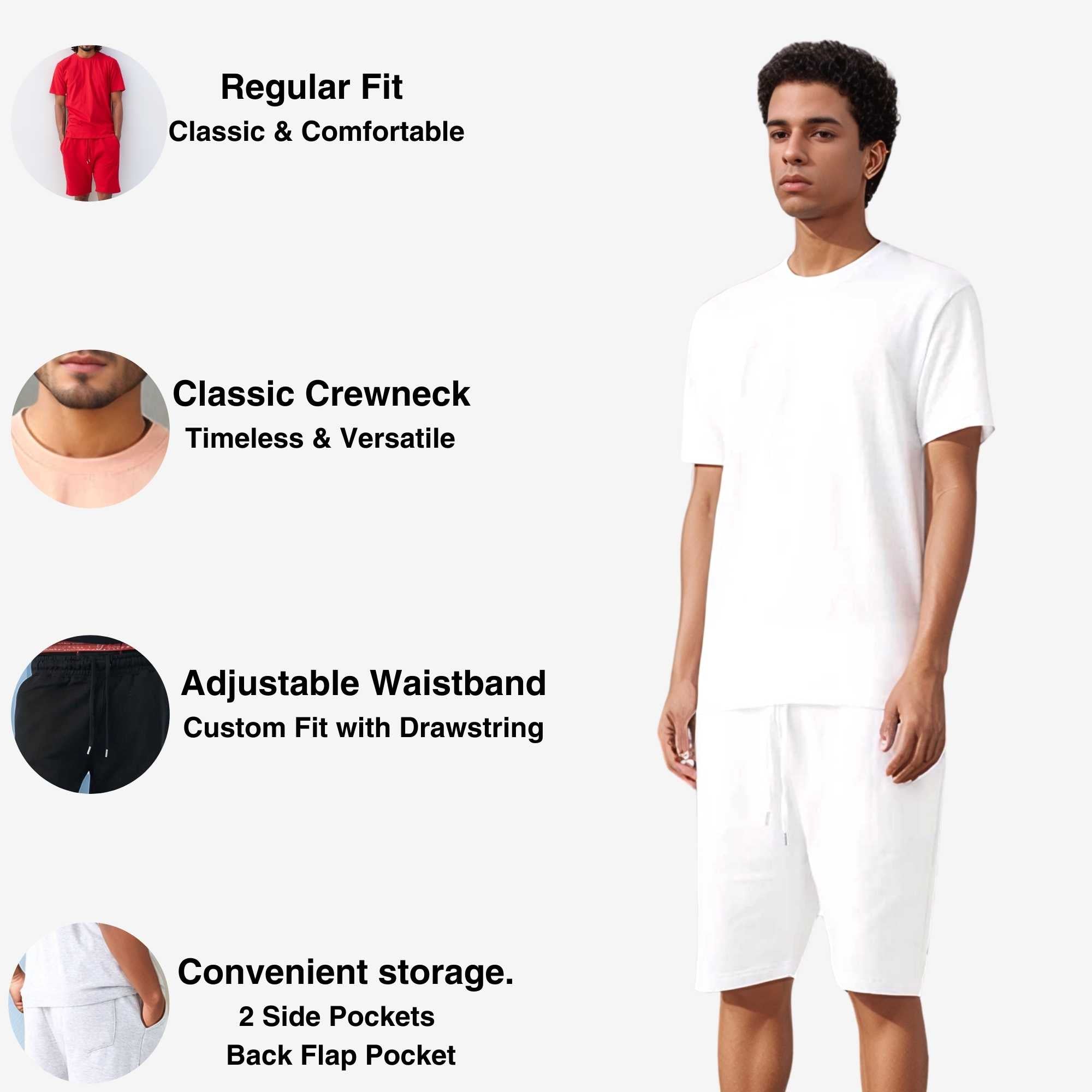 Men's T-Shirt & Sweatshorts Set | Classic Comfort Collection - XS / Black - www.upstandingapparel.com