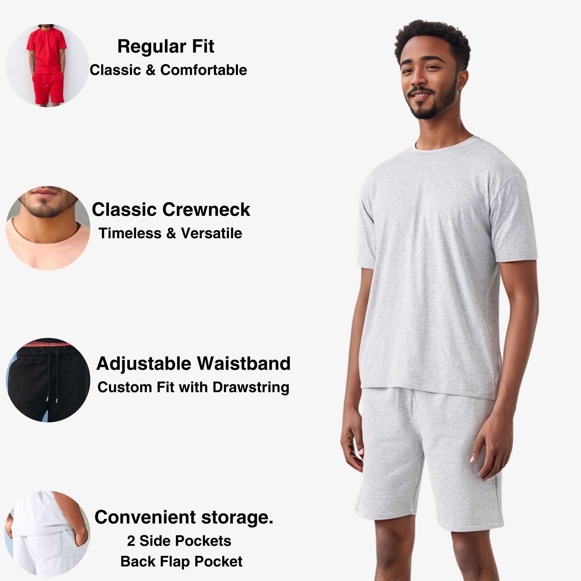 Men's T-Shirt & Sweatshorts Set | Classic Comfort Collection - XS / Black - www.upstandingapparel.com