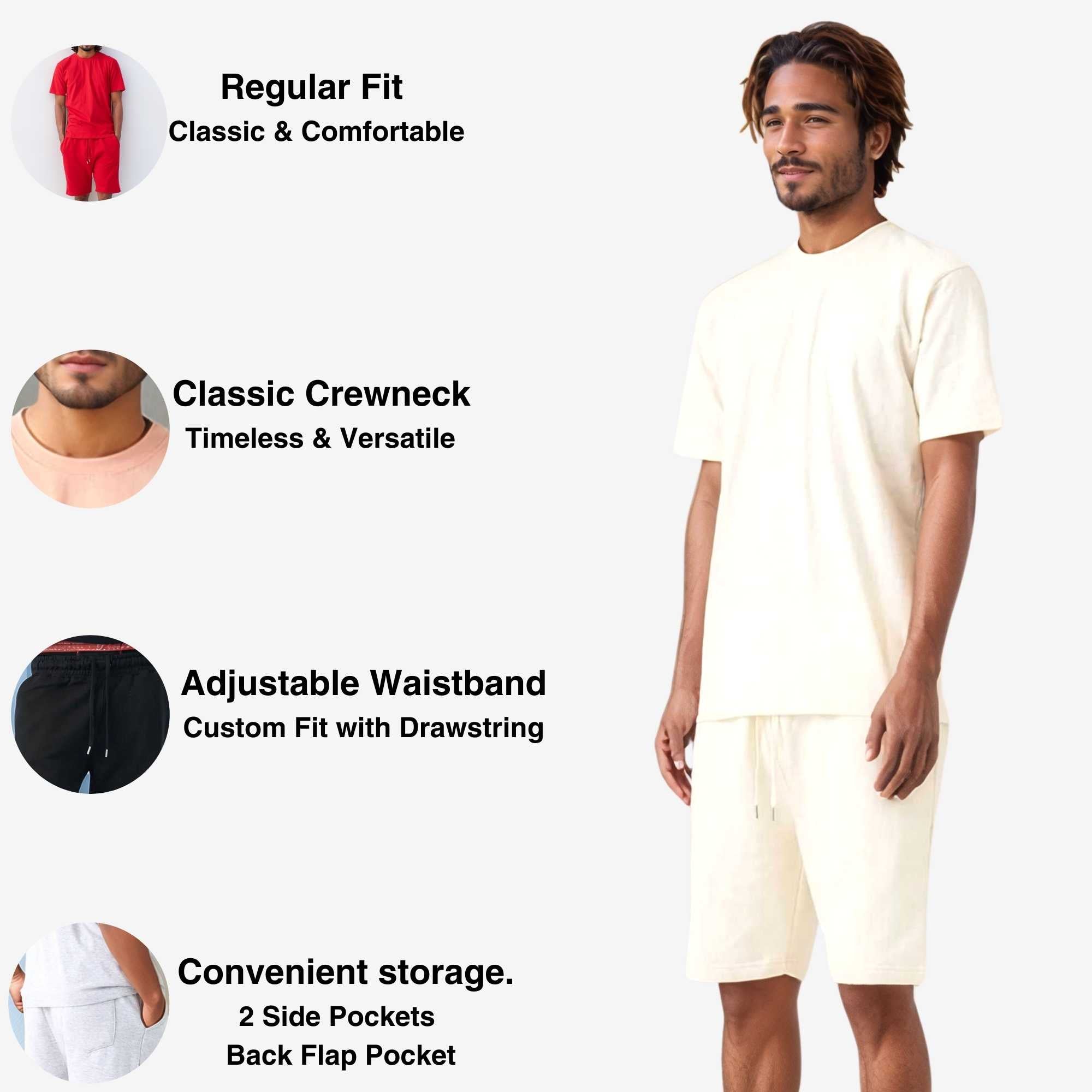 Men's T-Shirt & Sweatshorts Set | Classic Comfort Collection - XS / Black - www.upstandingapparel.com
