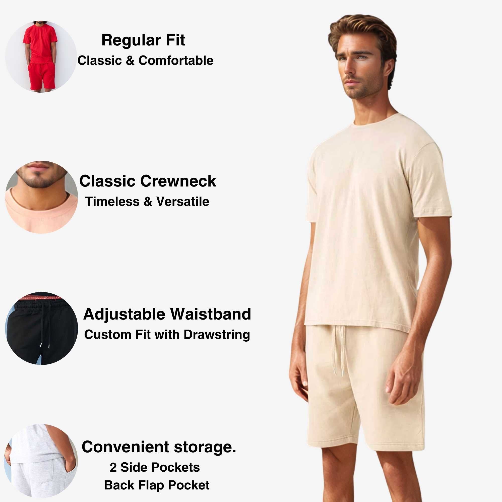 Men's T-Shirt & Sweatshorts Set | Classic Comfort Collection - XS / Black - www.upstandingapparel.com