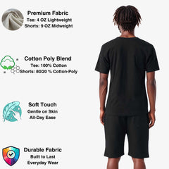 Men's T-Shirt & Sweatshorts Set | Classic Comfort Collection - XS / Black - www.upstandingapparel.com