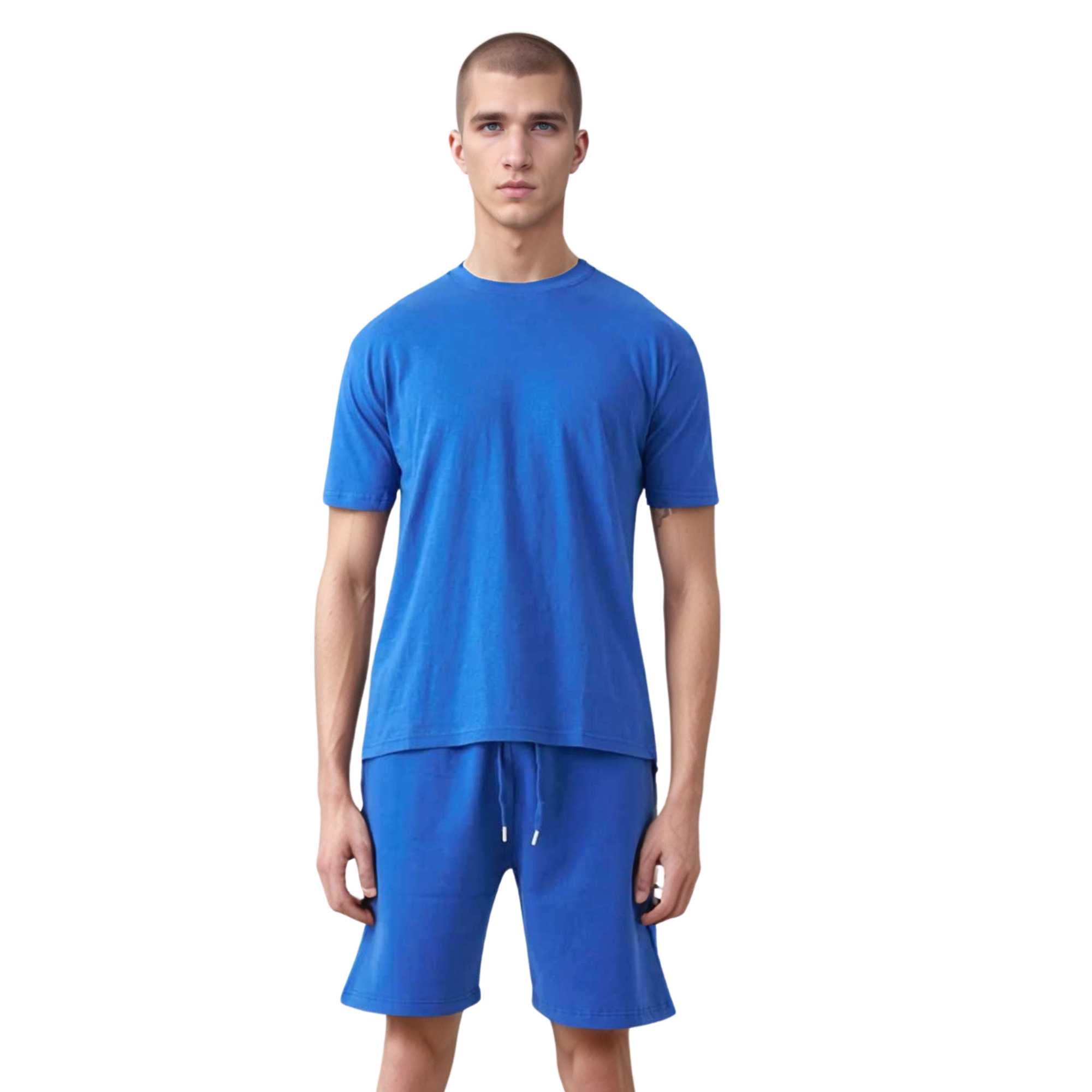 Men's T-Shirt & Sweatshorts Set | Classic Comfort Collection - XS / Royal Blue - www.upstandingapparel.com