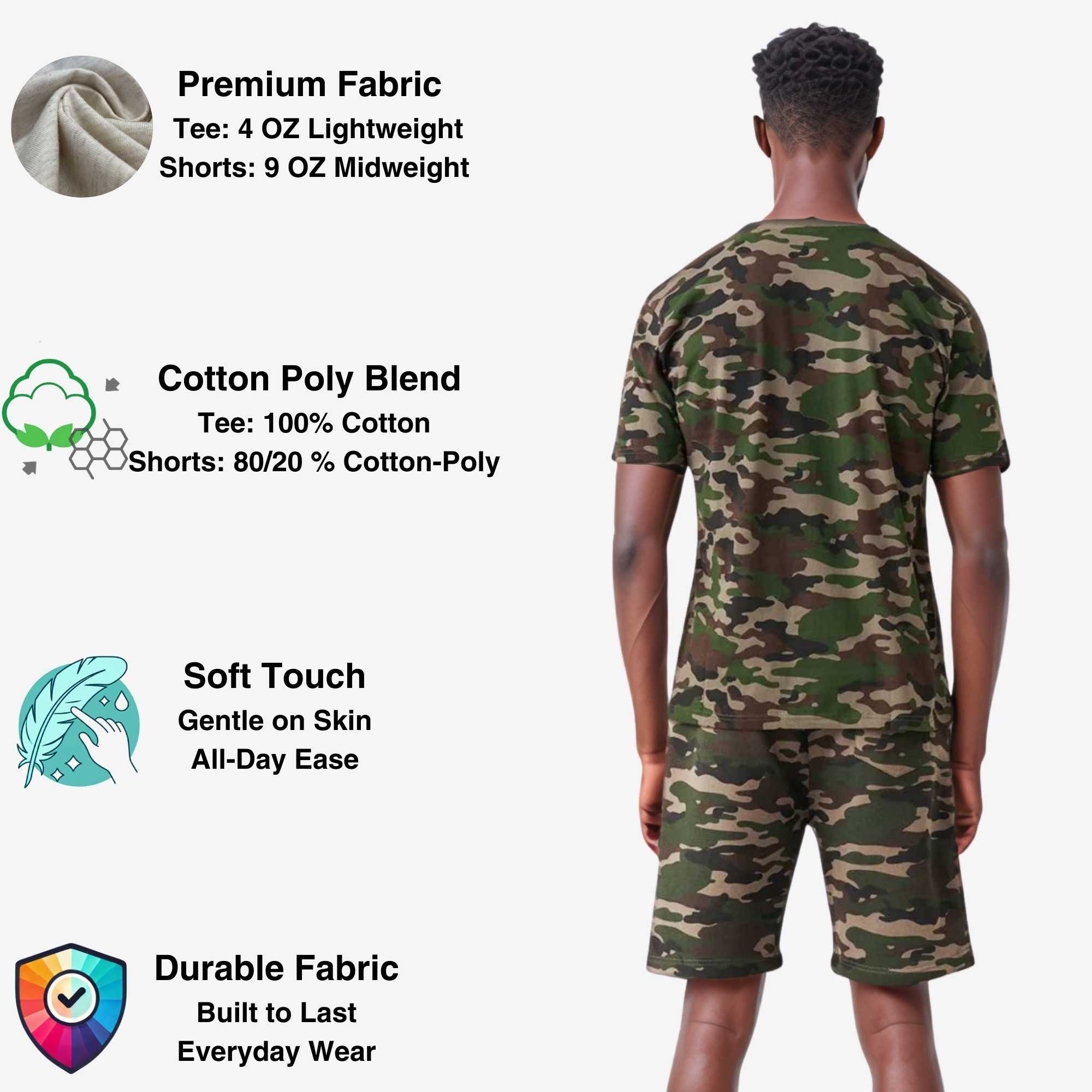 Men's T-Shirt & Sweatshorts Set | Classic Comfort Collection - XS / Black - www.upstandingapparel.com
