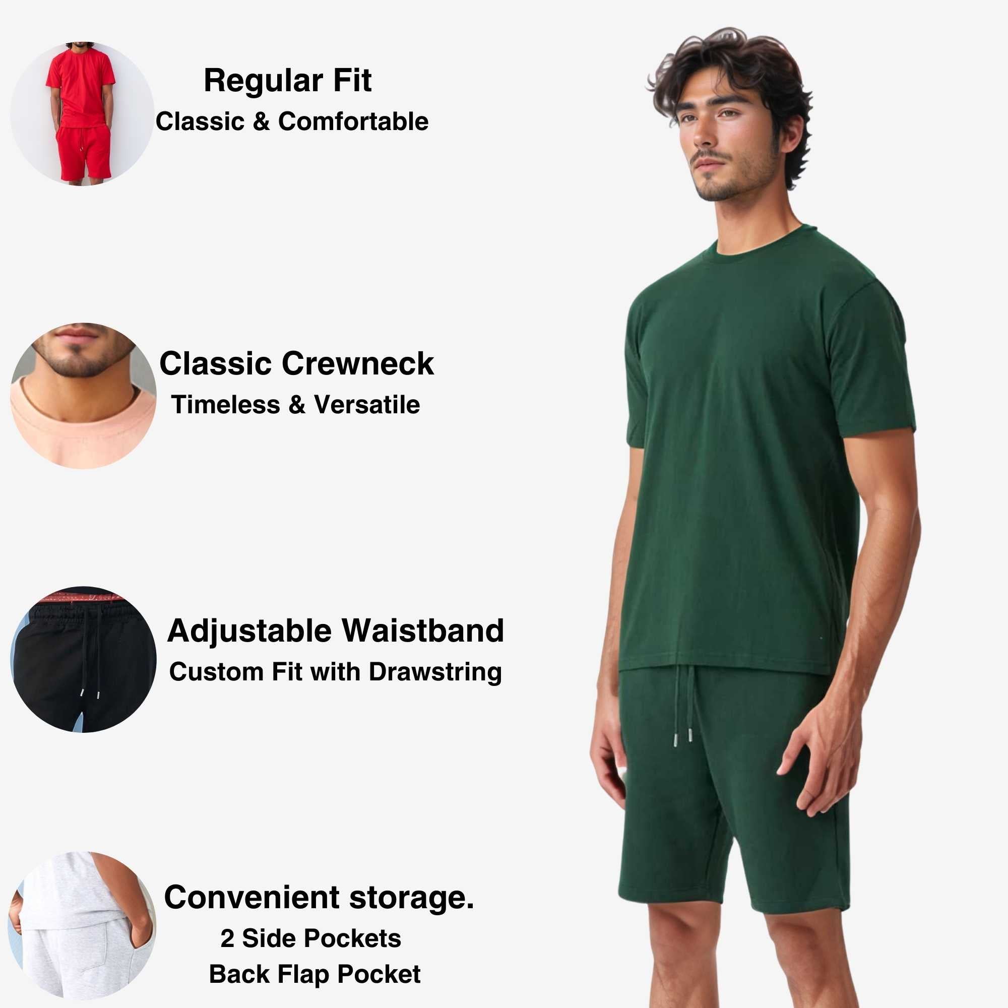 Men's T-Shirt & Sweatshorts Set | Classic Comfort Collection - XS / Black - www.upstandingapparel.com