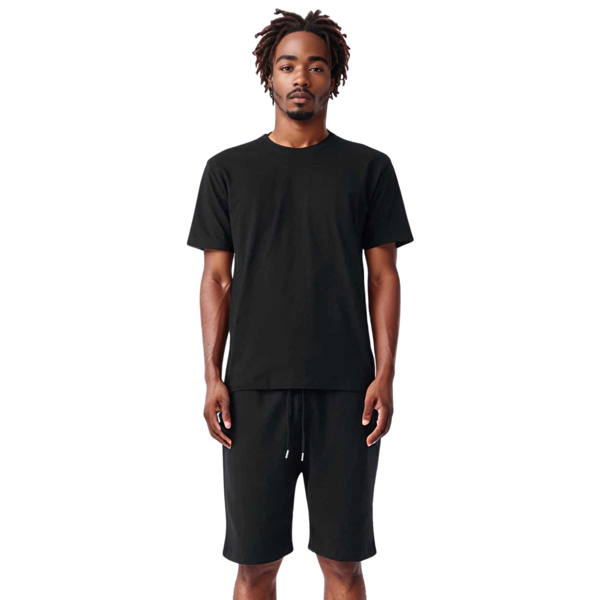 Men's T-Shirt & Sweatshorts Set | Classic Comfort Collection - XS / Black - www.upstandingapparel.com