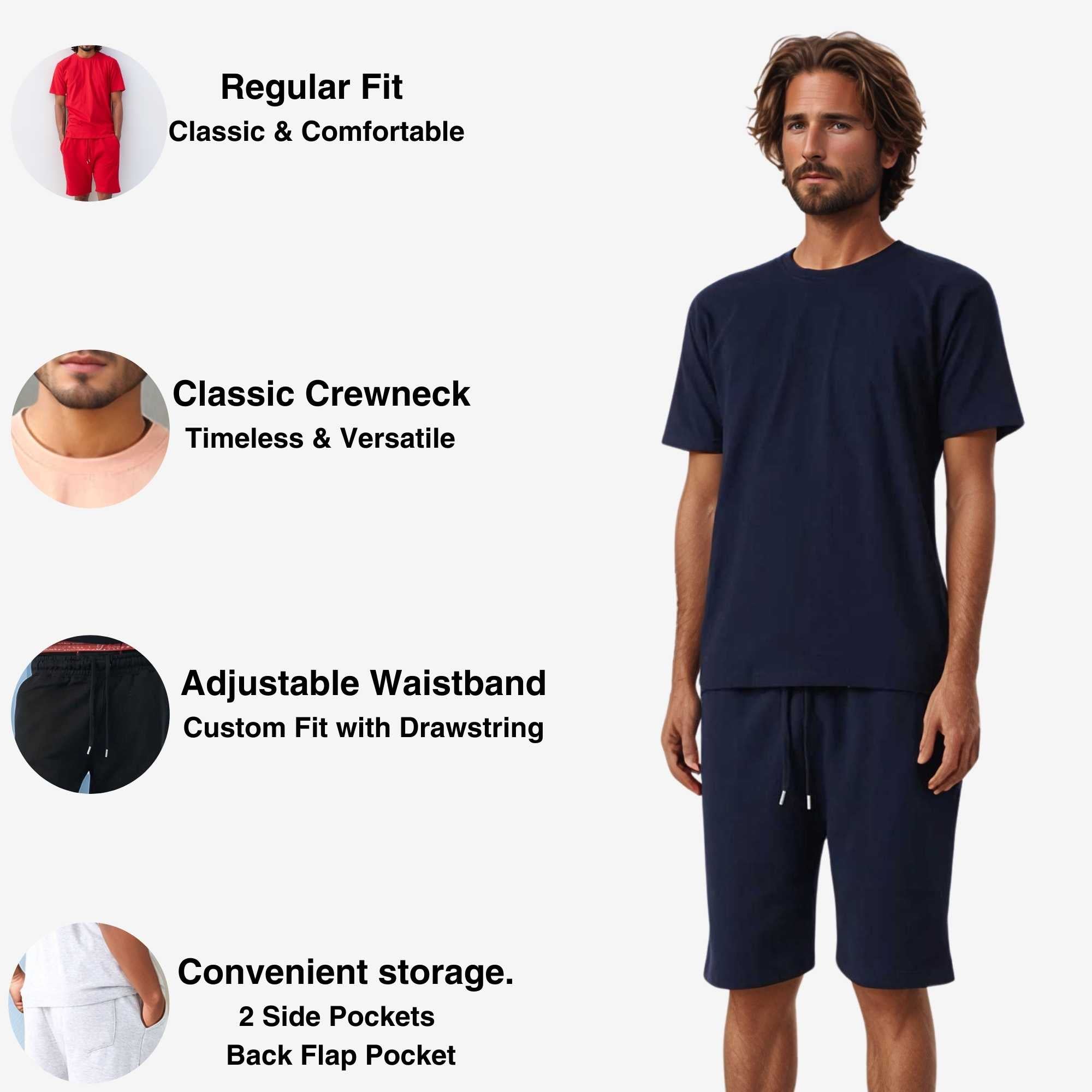 Men's T-Shirt & Sweatshorts Set | Classic Comfort Collection - XS / Black - www.upstandingapparel.com