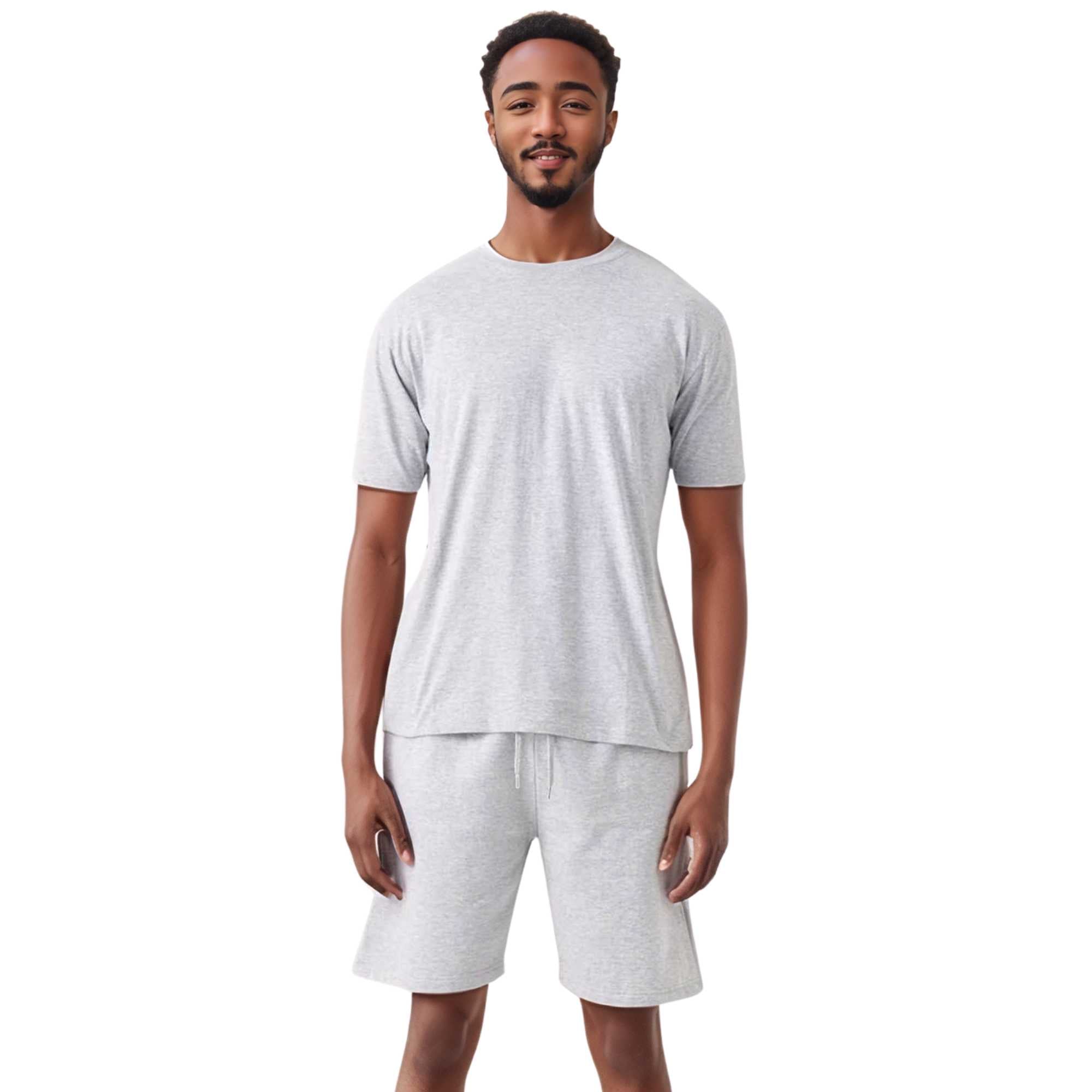 Men's T-Shirt & Sweatshorts Set | Classic Comfort Collection - XS / Gray - www.upstandingapparel.com