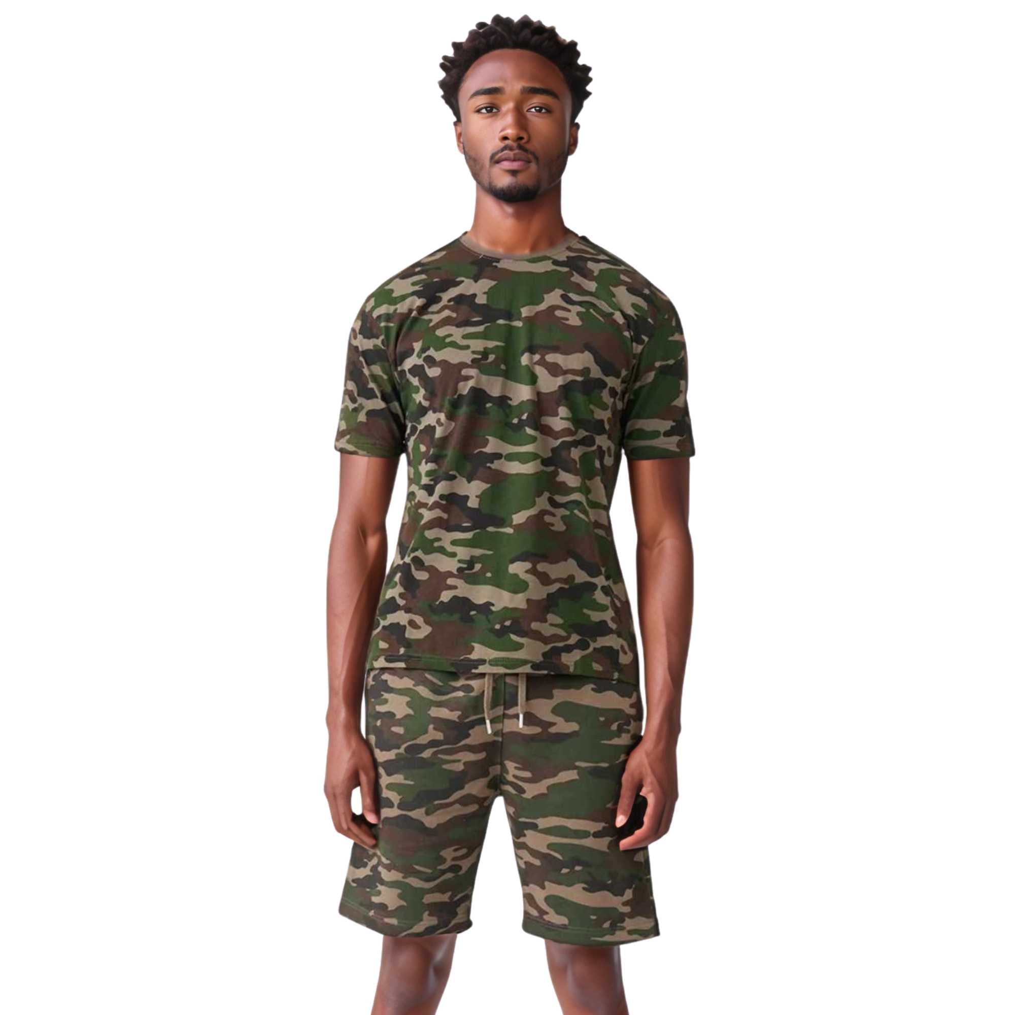 Men's T-Shirt & Sweatshorts Set | Classic Comfort Collection - XS / Camo - www.upstandingapparel.com