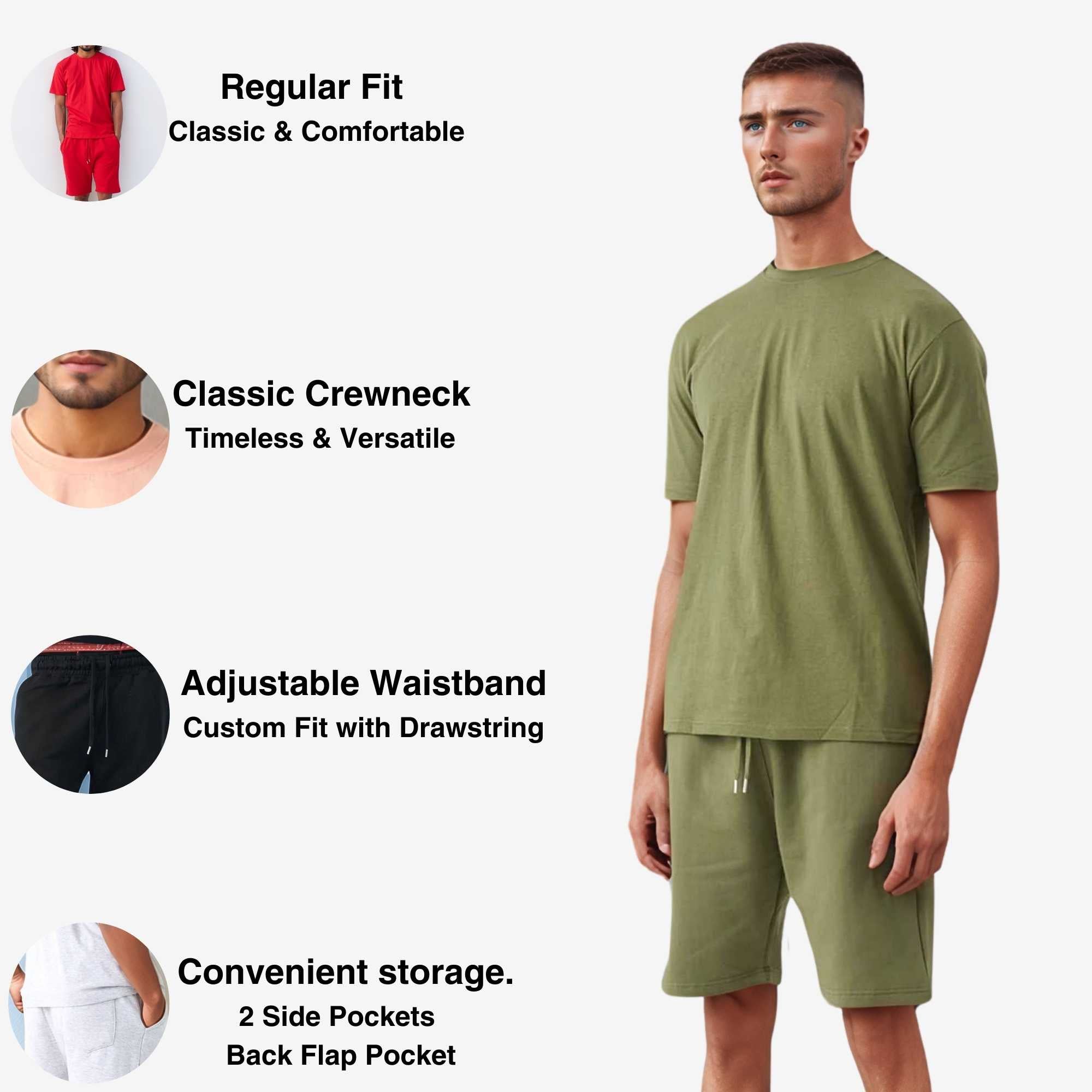 Men's T-Shirt & Sweatshorts Set | Classic Comfort Collection - XS / Black - www.upstandingapparel.com