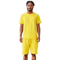 Men's T-Shirt & Sweatshorts Set | Vibrant Vibes Collection - XS / Yellow - www.upstandingapparel.com