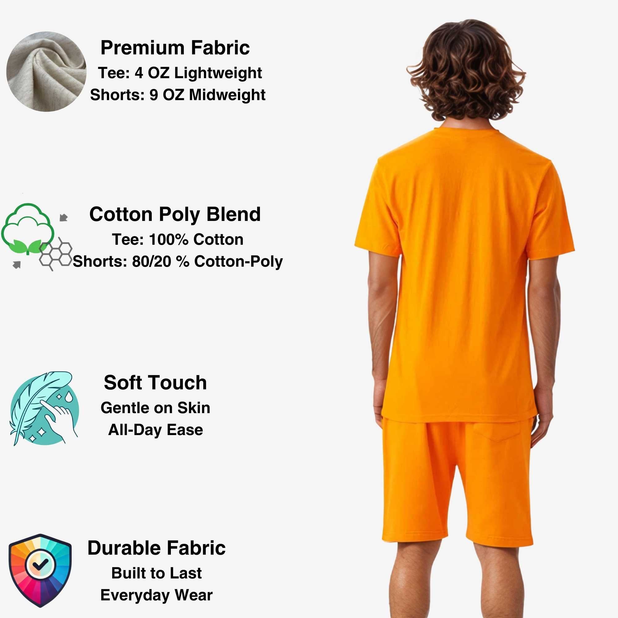 Men's T-Shirt & Sweatshorts Set | Vibrant Vibes Collection - XS / Yellow - www.upstandingapparel.com