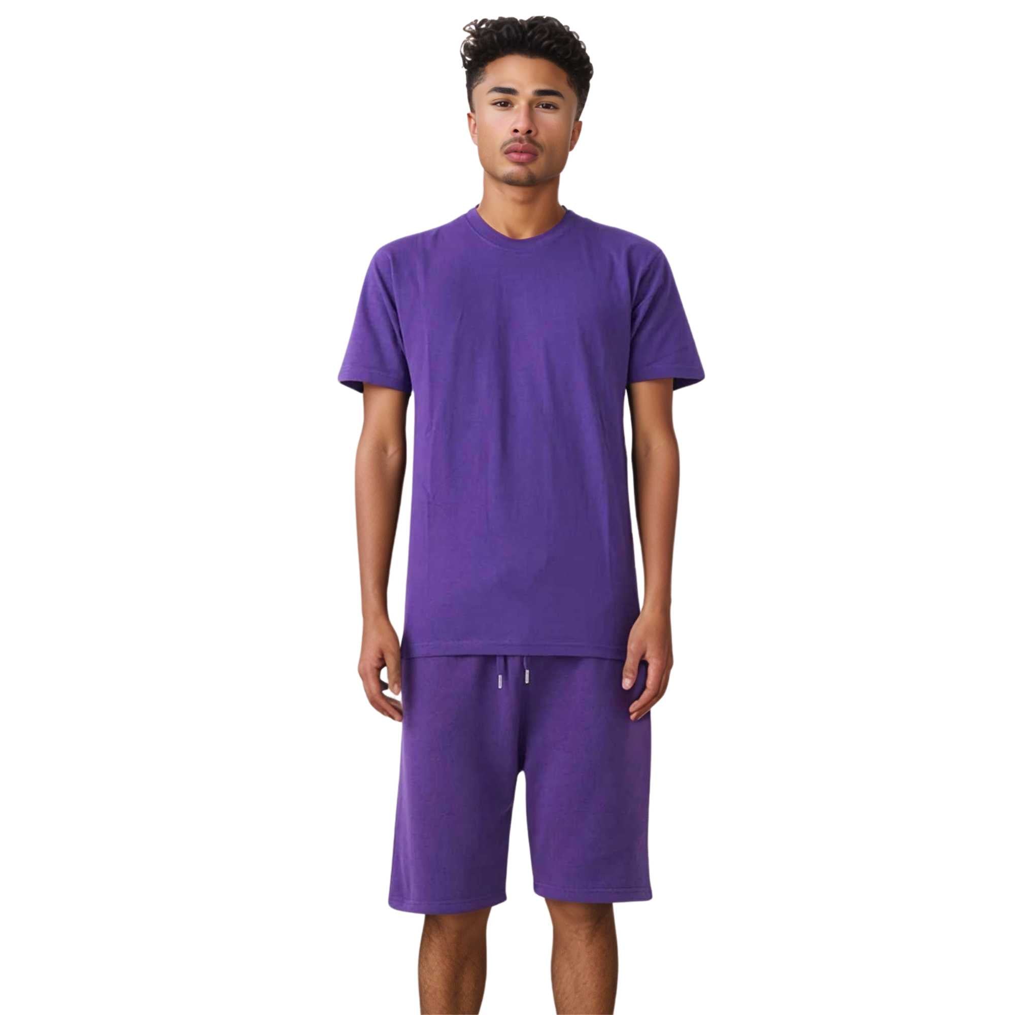 Men's T-Shirt & Sweatshorts Set | Vibrant Vibes Collection - XS / Purple - www.upstandingapparel.com