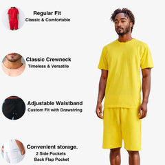 Men's T-Shirt & Sweatshorts Set | Vibrant Vibes Collection - XS / Yellow - www.upstandingapparel.com