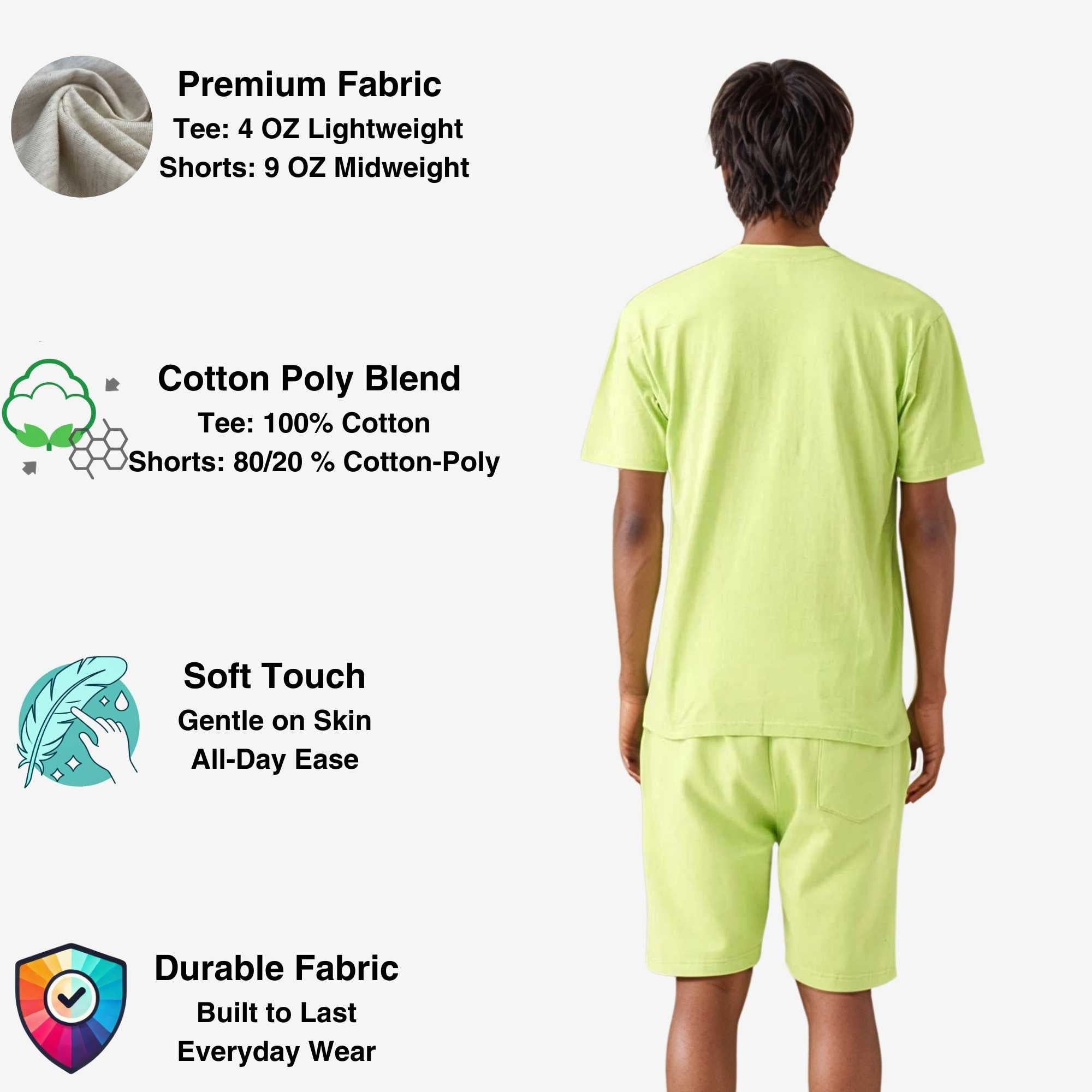 Men's T-Shirt & Sweatshorts Set | Vibrant Vibes Collection - XS / Yellow - www.upstandingapparel.com