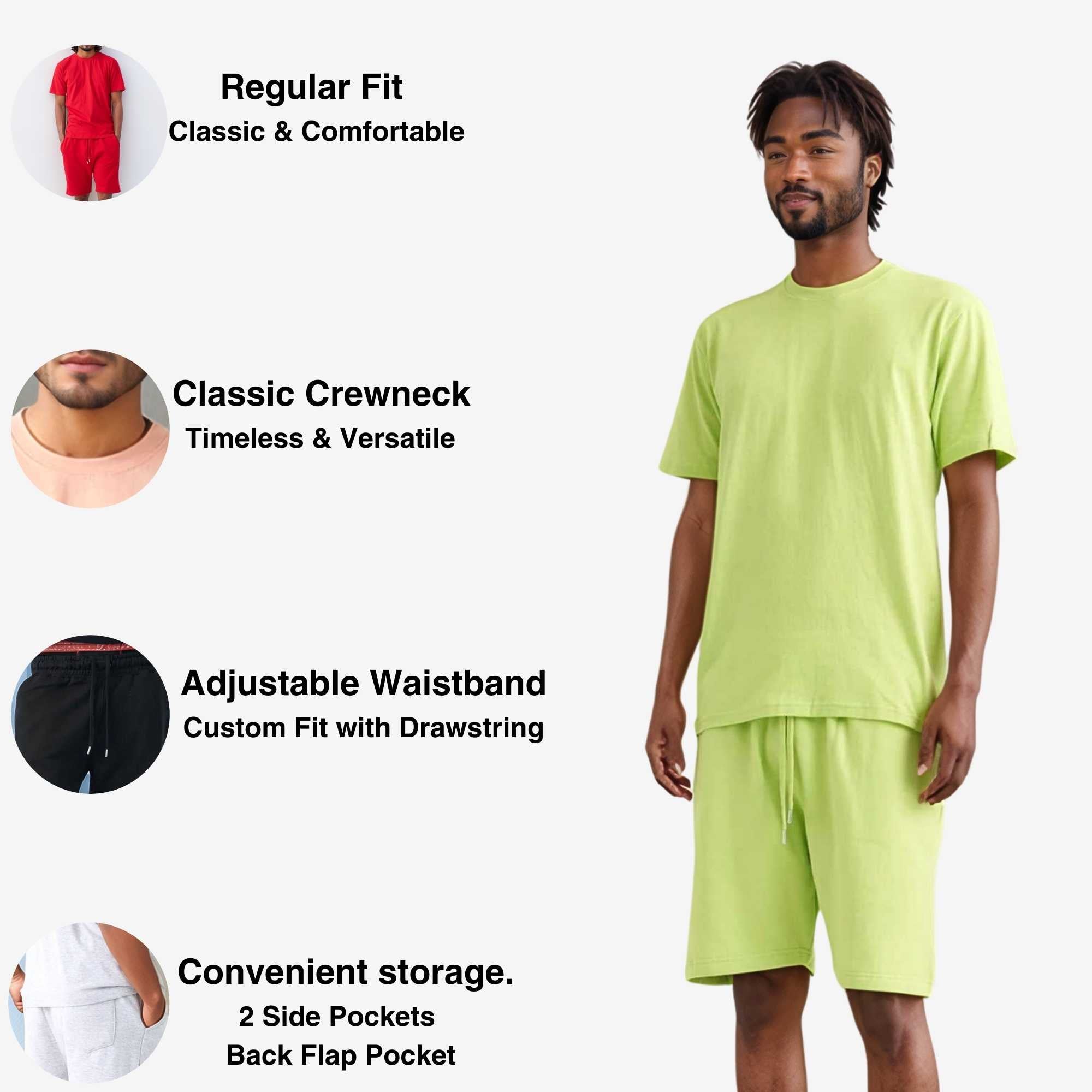 Men's T-Shirt & Sweatshorts Set | Vibrant Vibes Collection - XS / Yellow - www.upstandingapparel.com