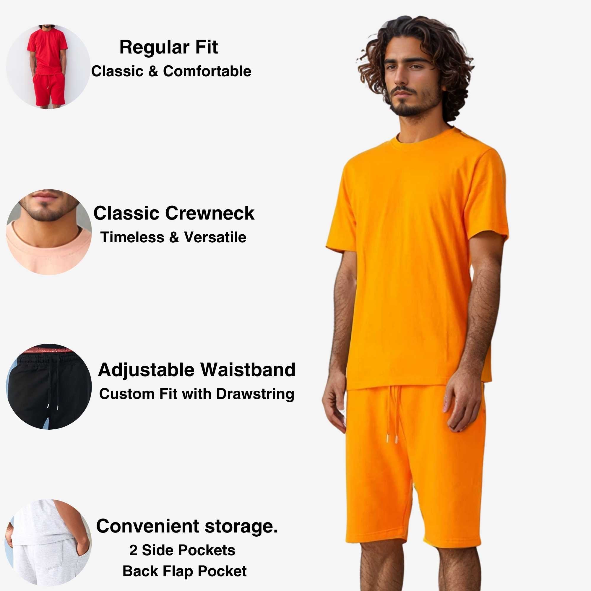 Men's T-Shirt & Sweatshorts Set | Vibrant Vibes Collection - XS / Yellow - www.upstandingapparel.com
