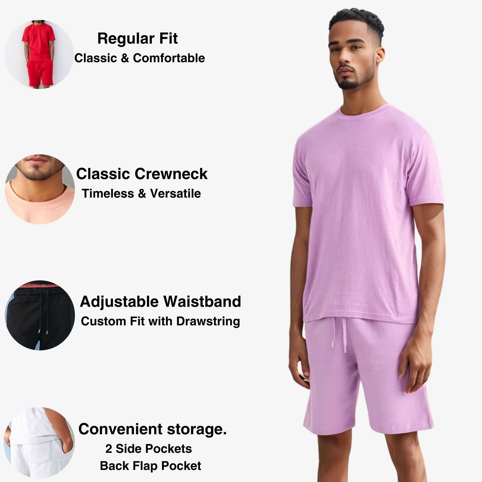Men's T-Shirt & Sweatshorts Set | Vibrant Vibes Collection - XS / Yellow - www.upstandingapparel.com