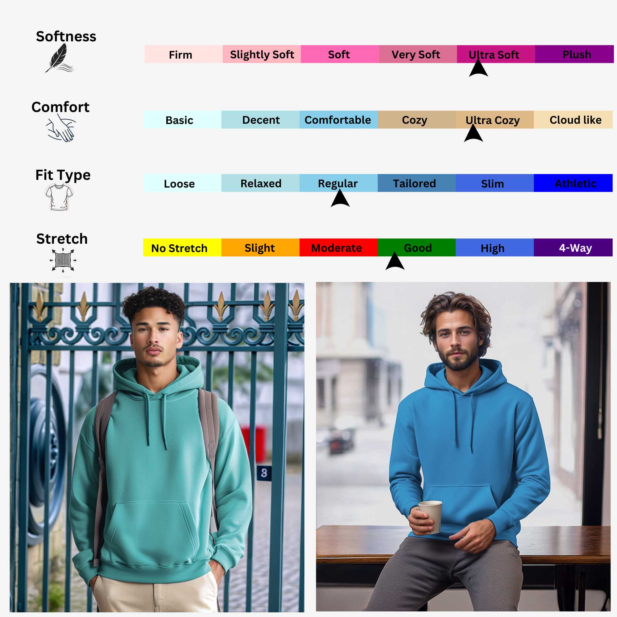 Men’s Fleece Hoodie 3-Pack – Unique Colors, Soft Fleece & Street-Ready Fit