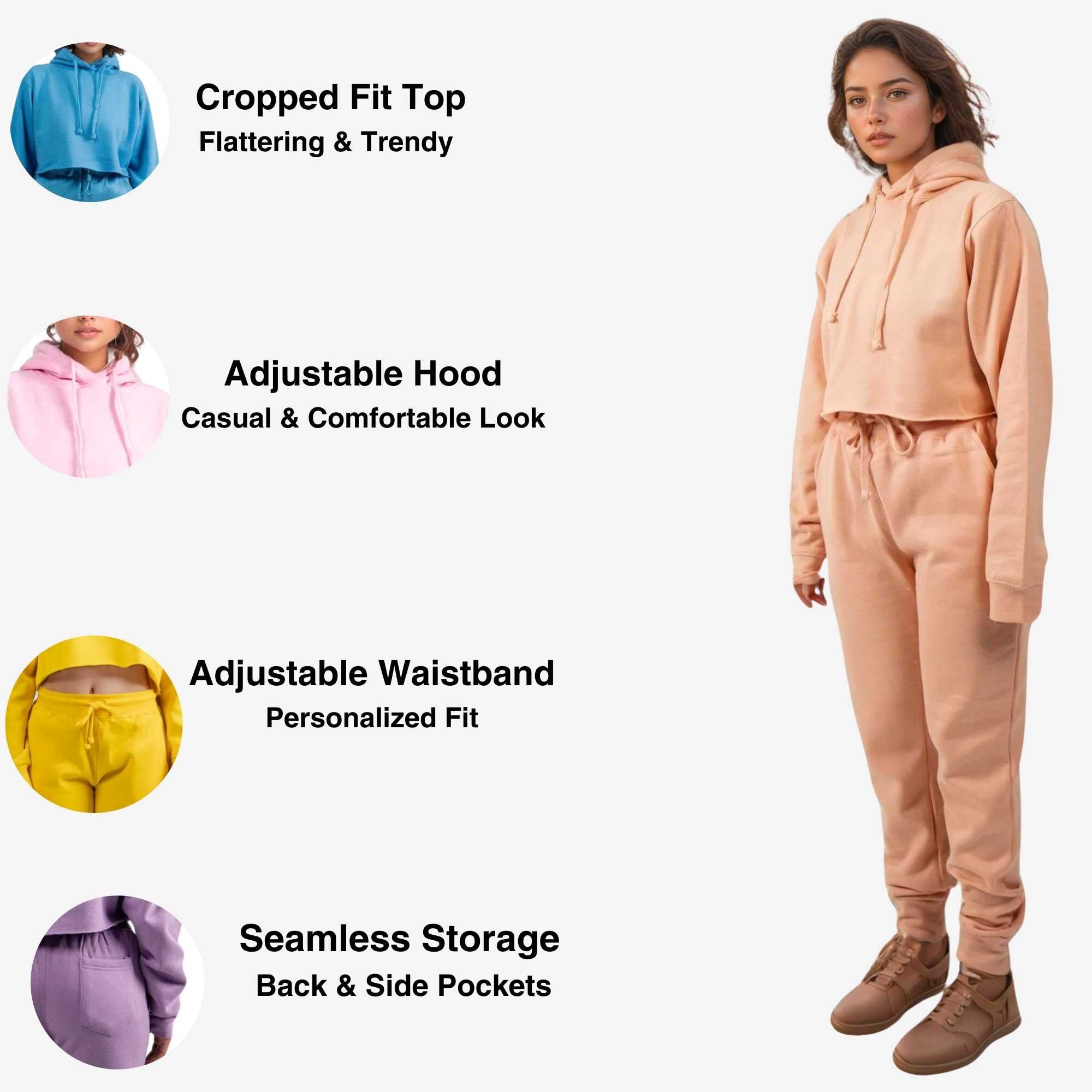 Women's Cropped Hoodie Sweatsuit | Timeless & Cozy Essentials - XS / Camo - www.upstandingapparel.com