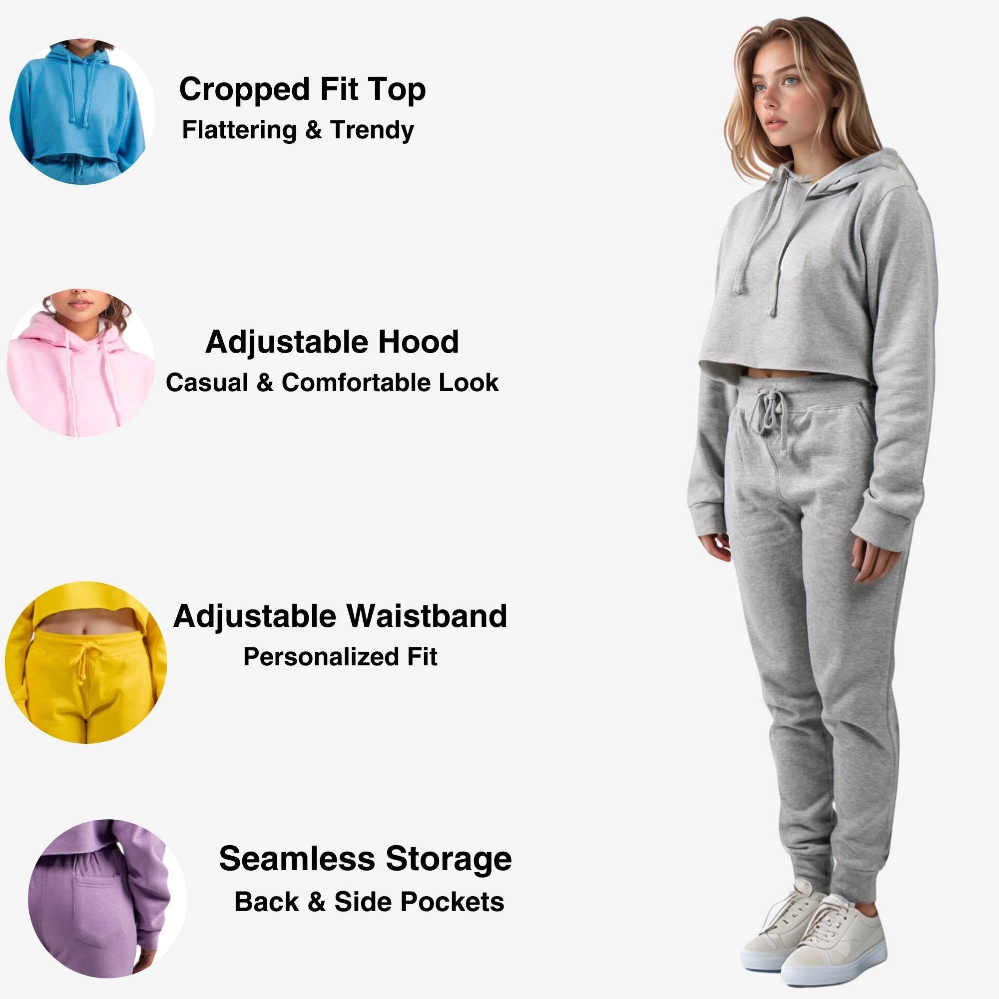 Women's Cropped Hoodie Sweatsuit | Timeless & Cozy Essentials - XS / Camo - www.upstandingapparel.com