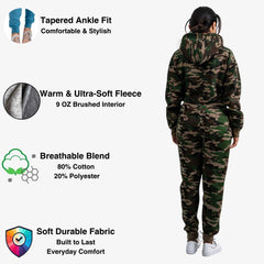 Women's Cropped Hoodie Sweatsuit | Timeless & Cozy Essentials - XS / Camo - www.upstandingapparel.com