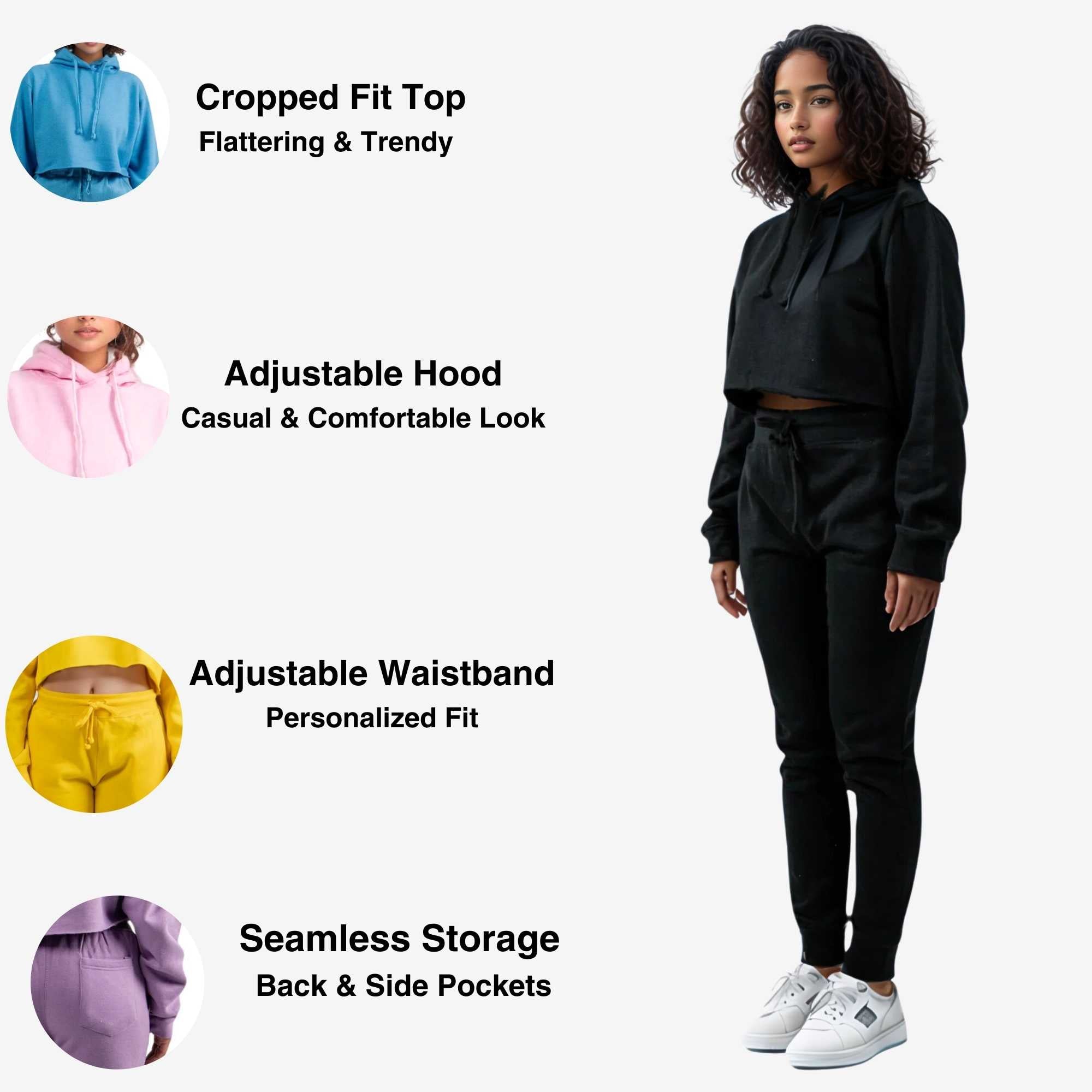 Women's Cropped Hoodie Sweatsuit | Timeless & Cozy Essentials - XS / Camo - www.upstandingapparel.com