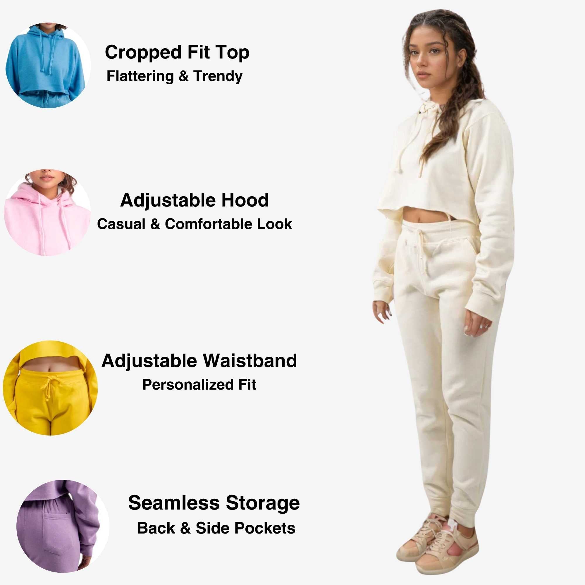 Women's Cropped Hoodie Sweatsuit | Timeless & Cozy Essentials - XS / Camo - www.upstandingapparel.com