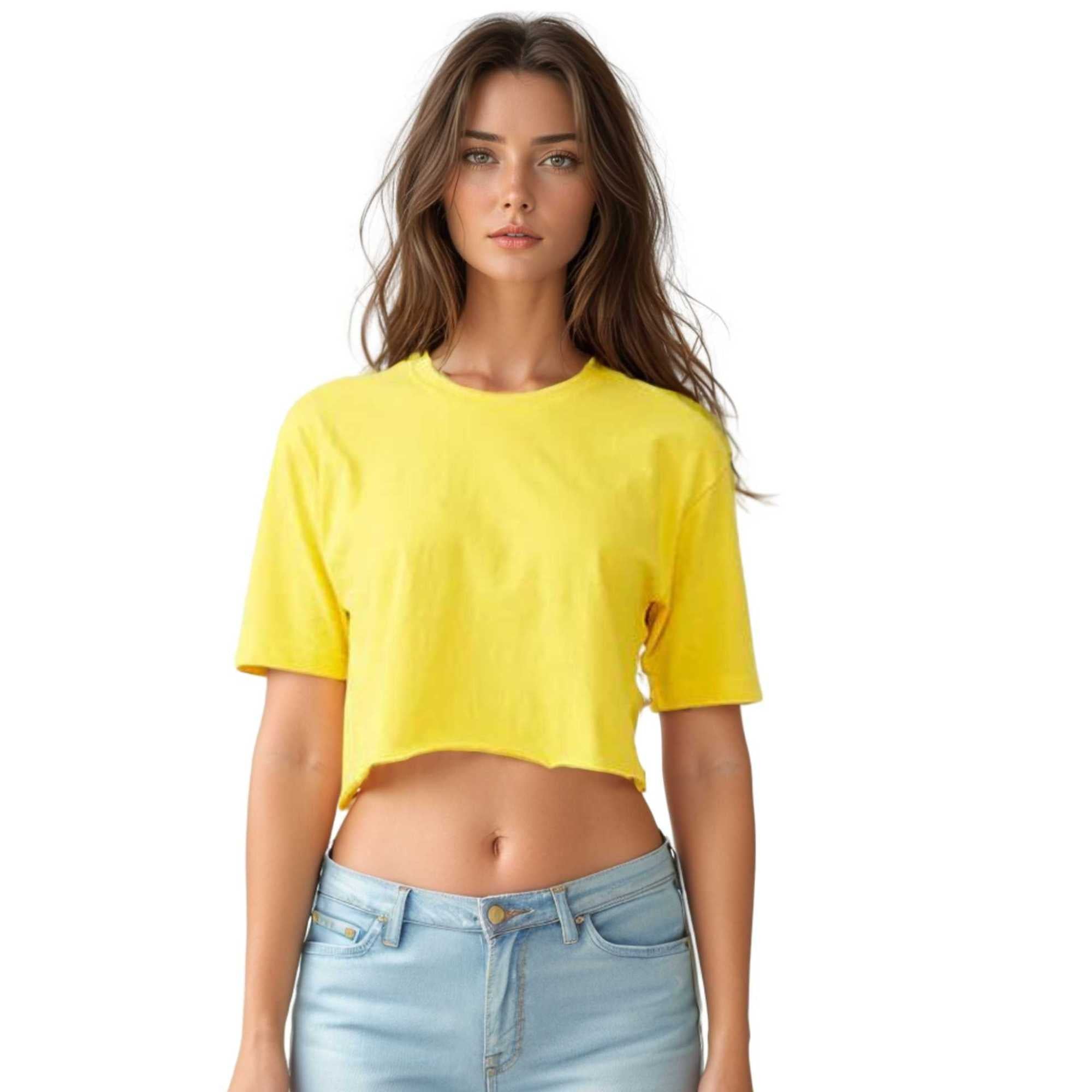 Women's Cropped T-shirt | Bold & Playful | Vibrant Energy - XS / Yellow - www.upstandingapparel.com