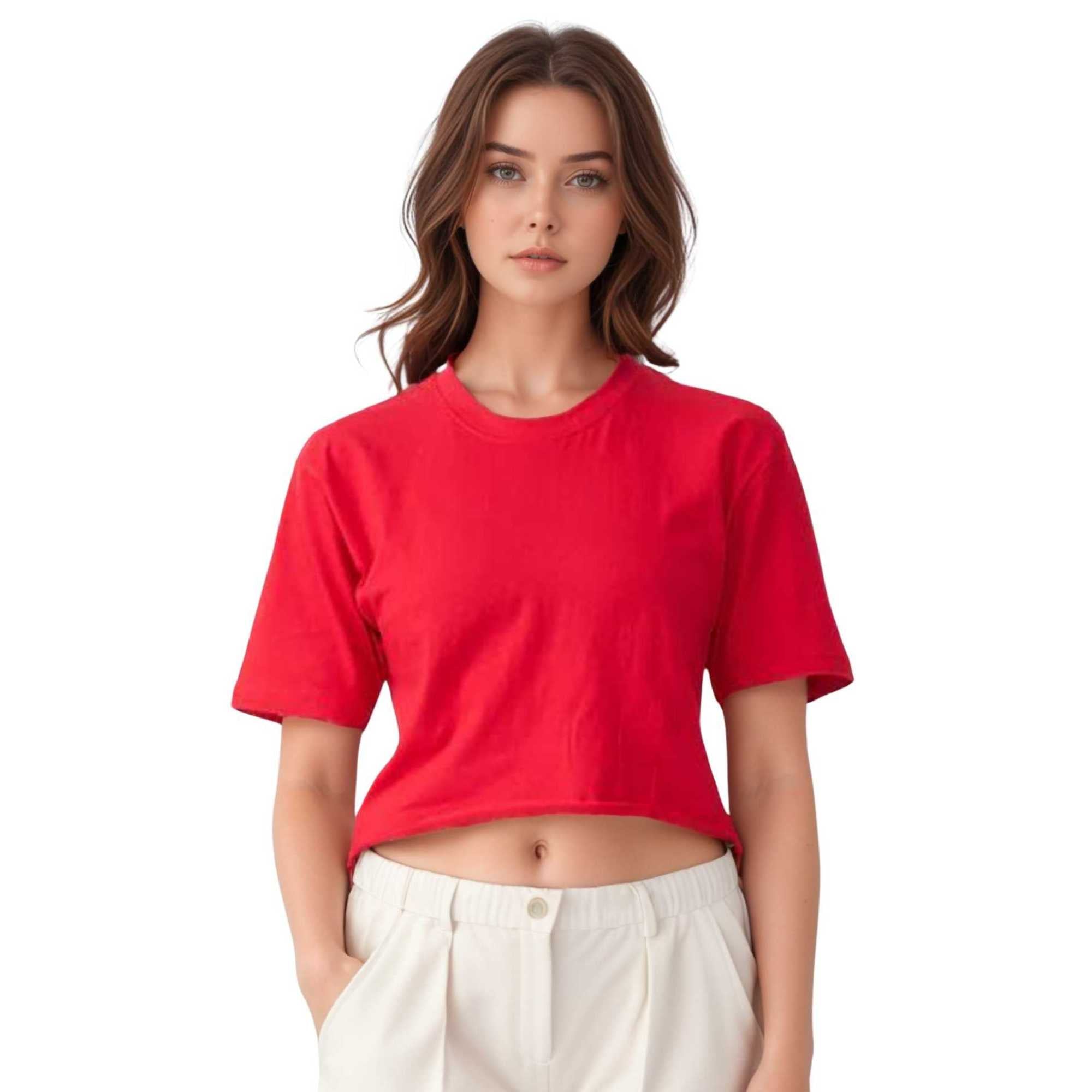 Women's Cropped T-shirt | Bold & Playful | Vibrant Energy - XS / Red - www.upstandingapparel.com