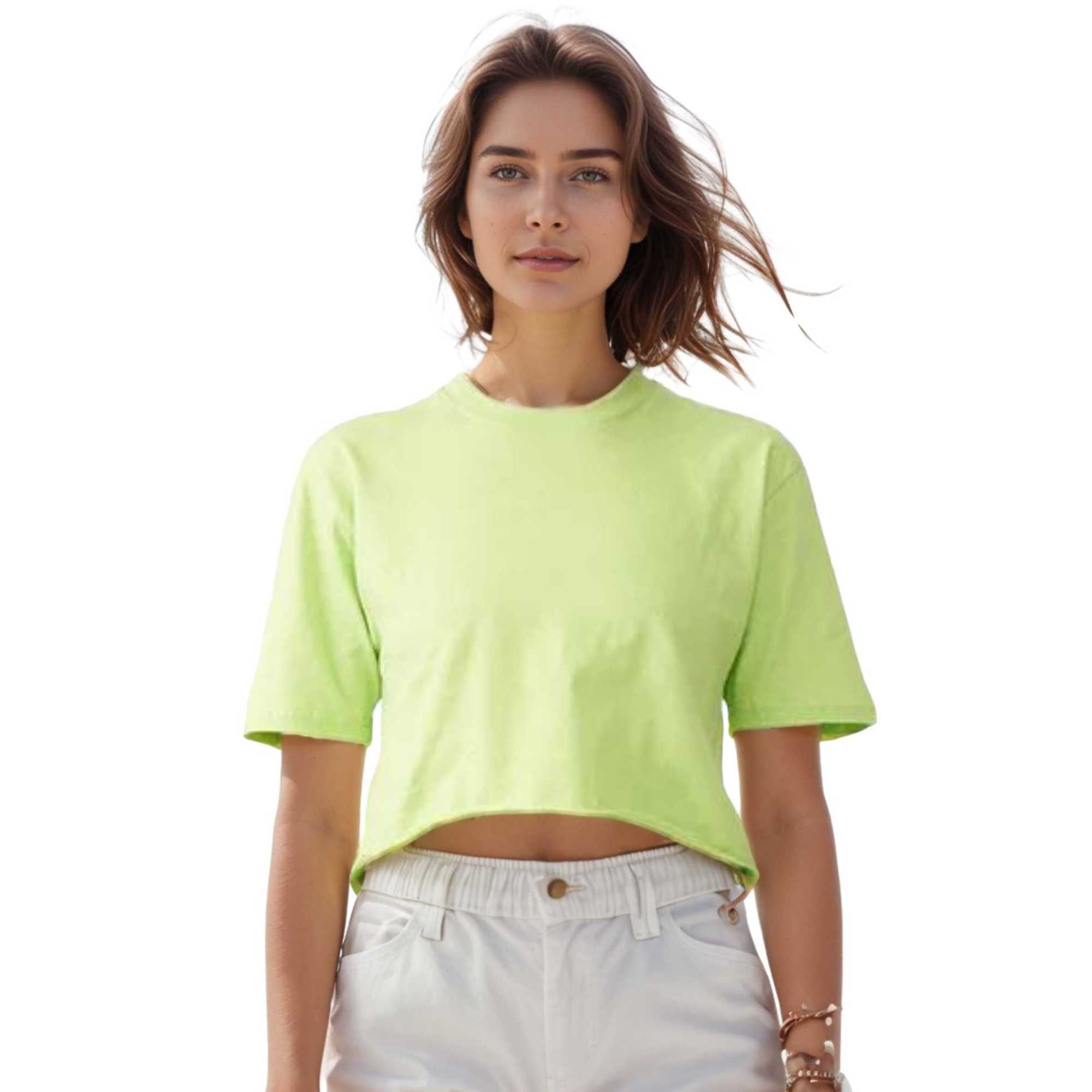 Women's Cropped T-shirt | Bold & Playful | Vibrant Energy - XS / Lime - www.upstandingapparel.com