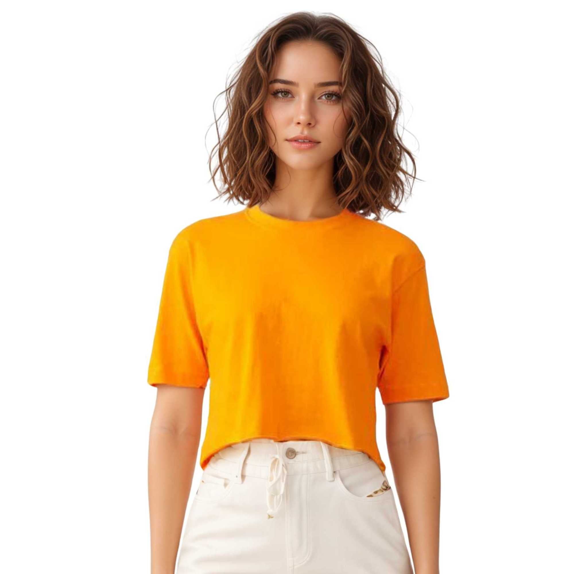 Women's Cropped T-shirt | Bold & Playful | Vibrant Energy - XS / Orange - www.upstandingapparel.com