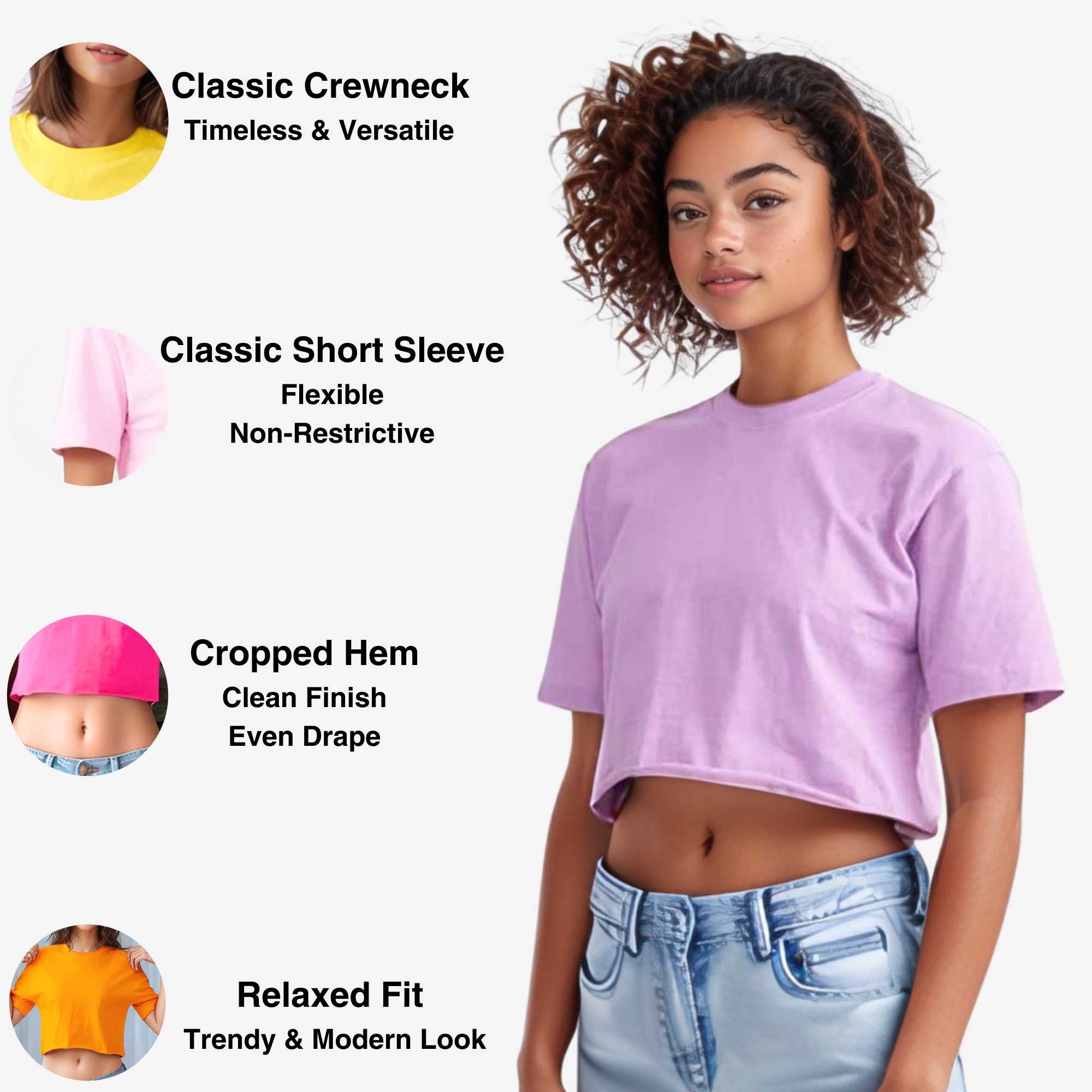 Women's Cropped T-shirt | Bold & Playful | Vibrant Energy - XS / Purple - www.upstandingapparel.com