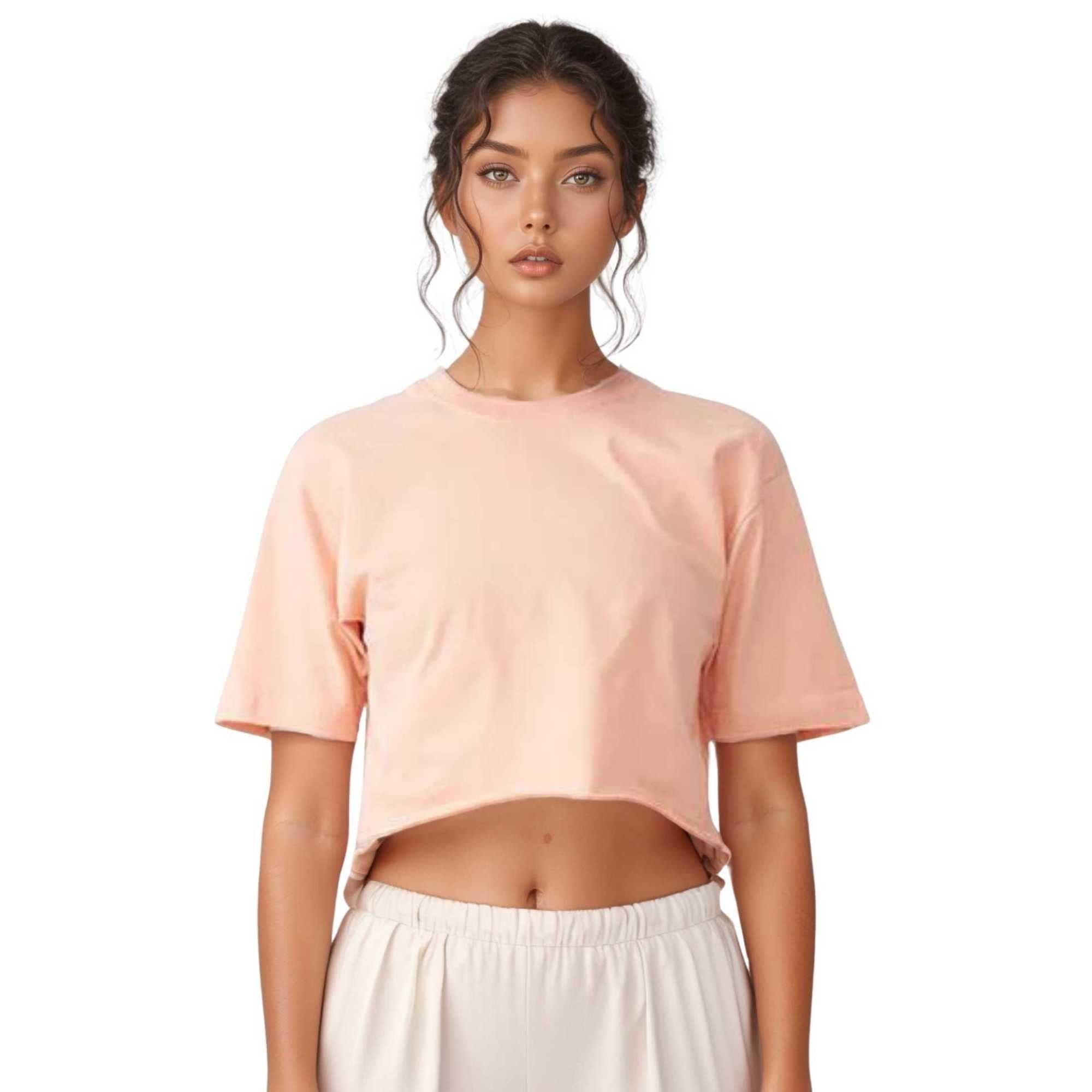Women's Cropped T-shirt | Bold & Playful | Vibrant Energy - XS / Peach - www.upstandingapparel.com