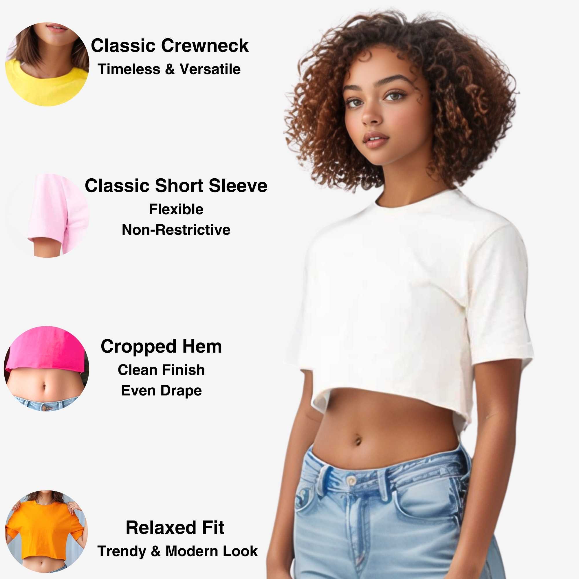 Women's Cropped T-shirt | Versatile & Classic Naturals Collection - XS / Black - www.upstandingapparel.com