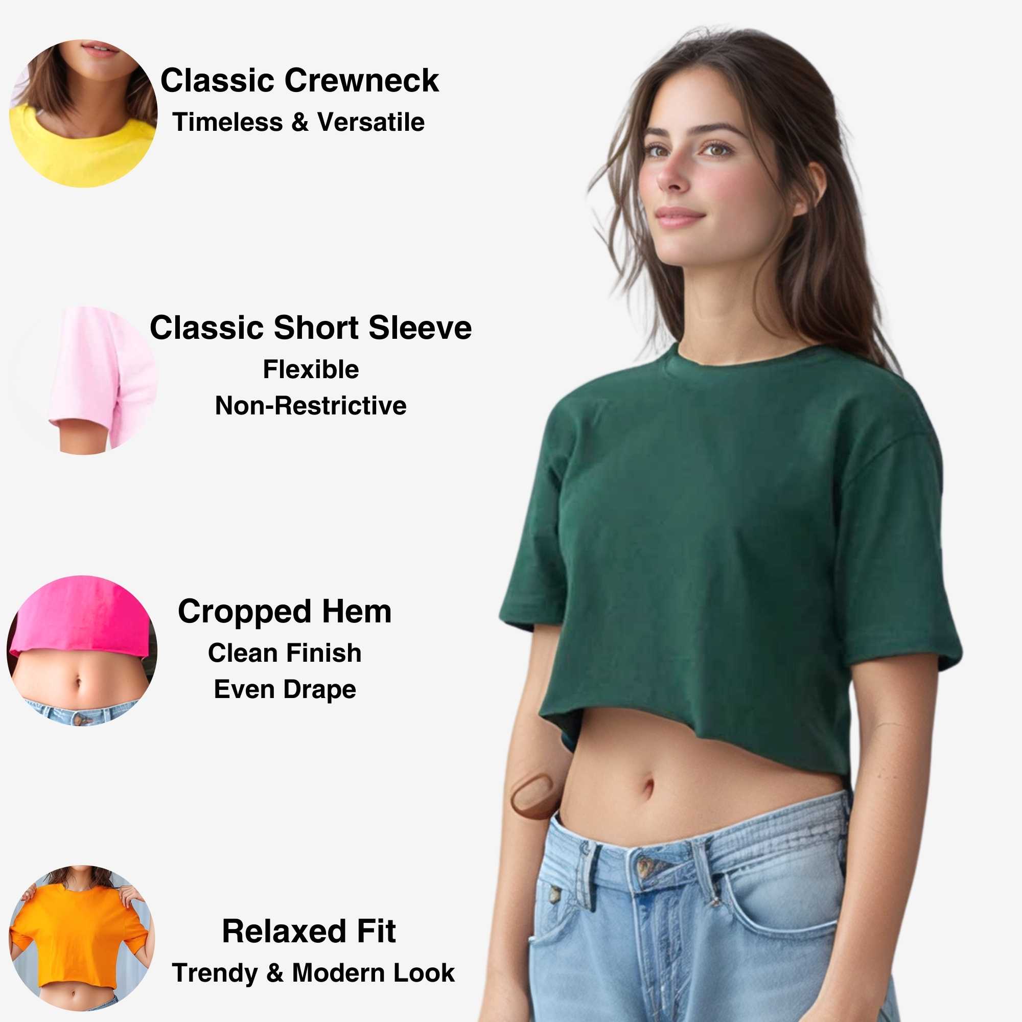 Women's Cropped T-shirt | Versatile & Classic Naturals Collection - XS / Black - www.upstandingapparel.com