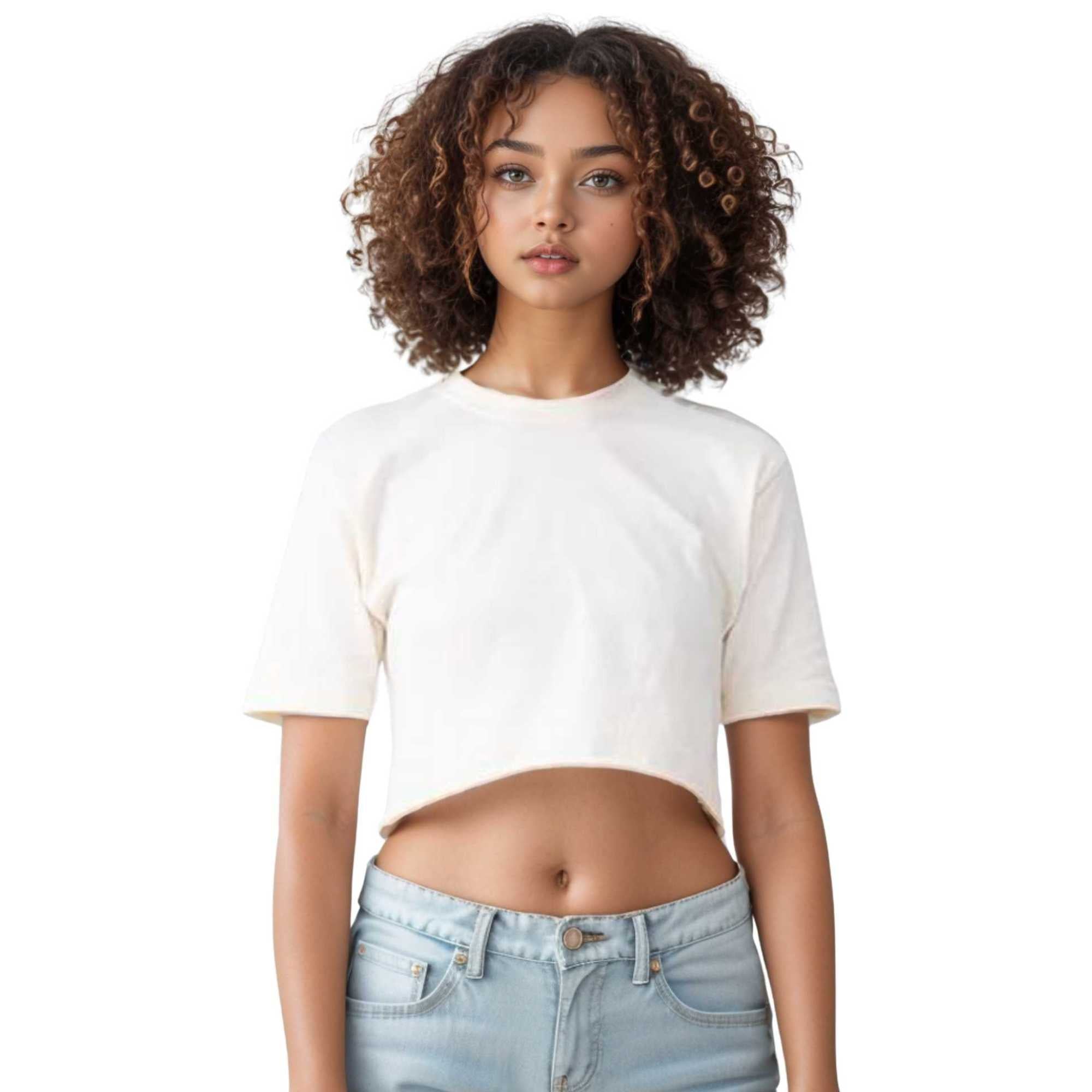 Women's Cropped T-shirt | Versatile & Classic Naturals Collection - XS / Off-White - www.upstandingapparel.com
