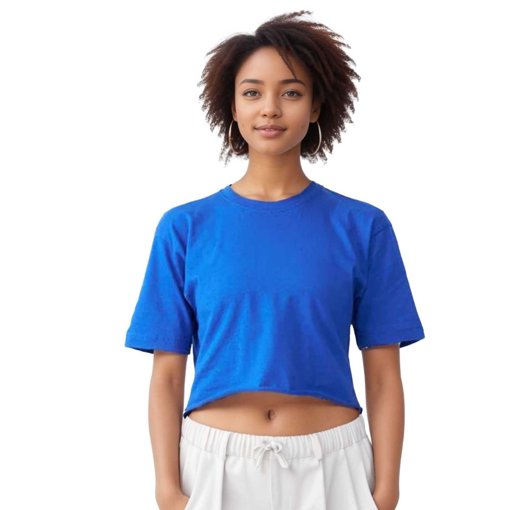 Women's Cropped T-shirt | Versatile & Classic Naturals Collection - XS / Royal Blue - www.upstandingapparel.com